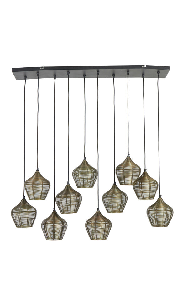 Alvaro Antique Bronze Metal 10 Light Pendant Light