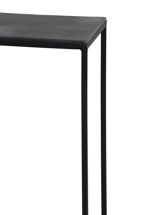 Boca Set of 2 Raw Lead Antique Matt Black Metal Plinths