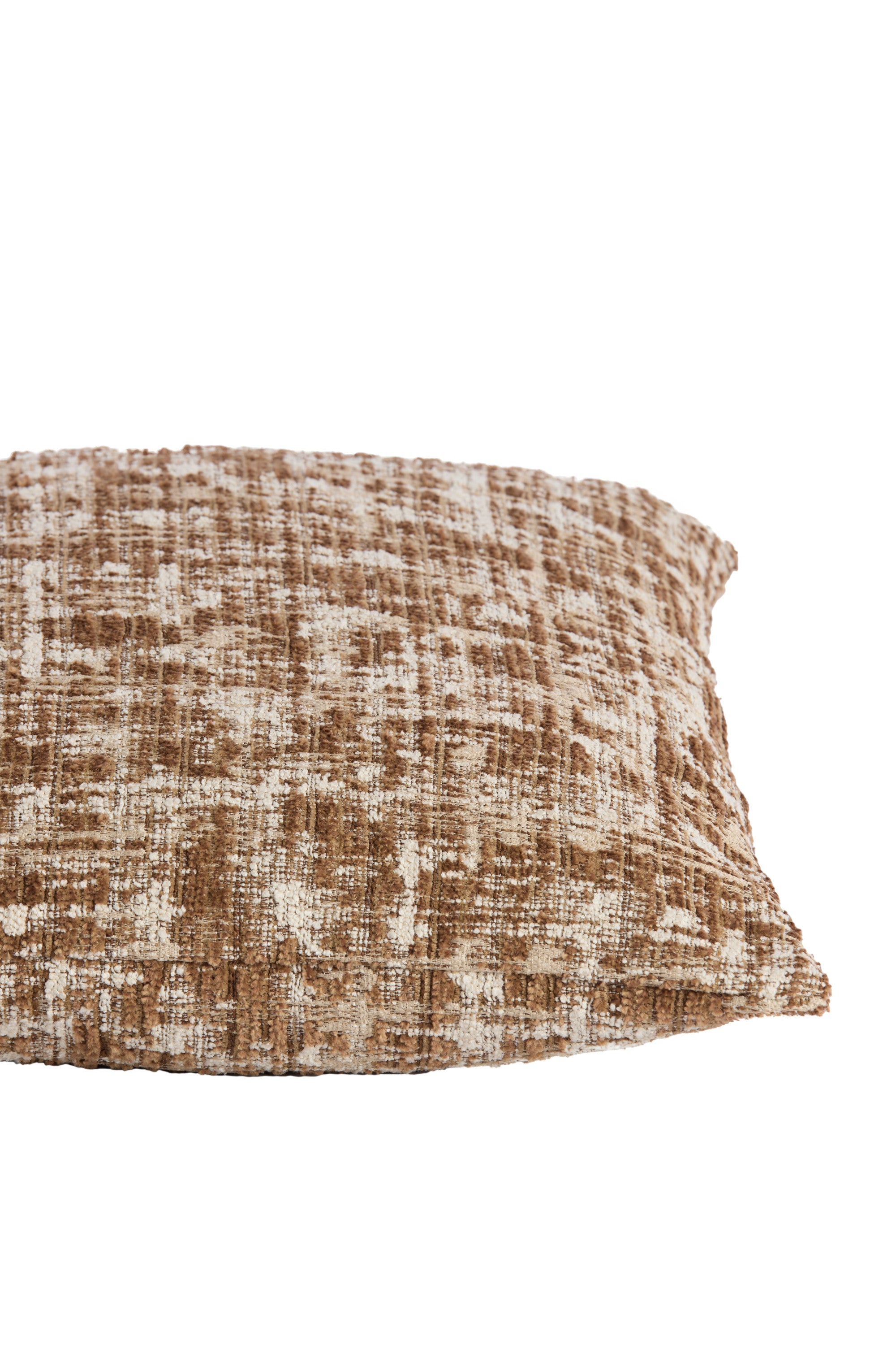 Salida Brown & Cream Textured Feather Filled Square Cushion 45x45cm