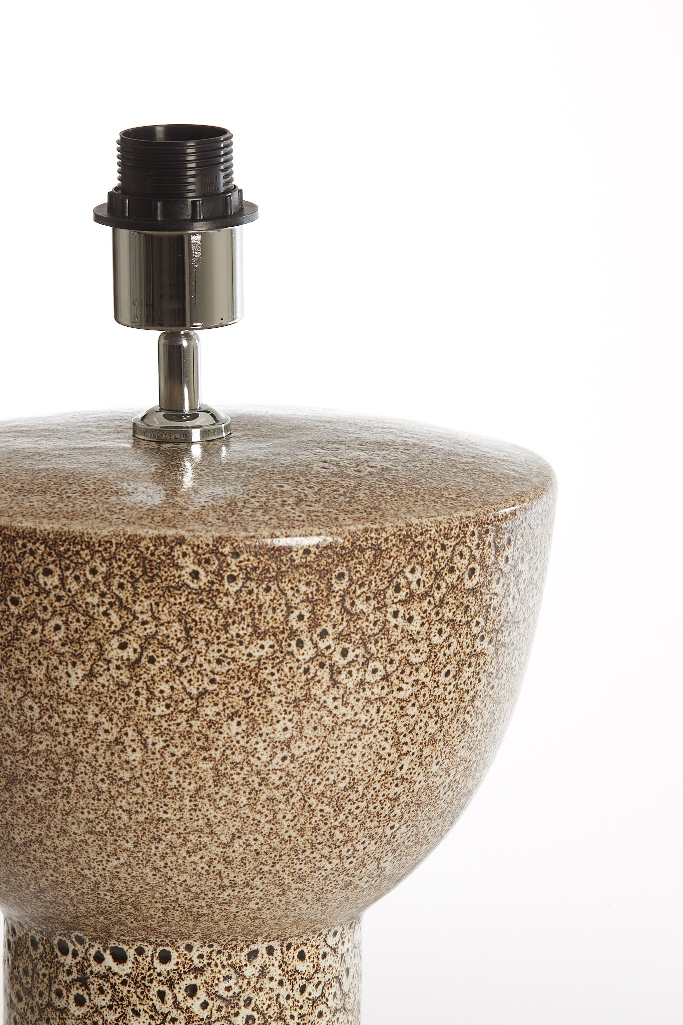 Yasur Cream Ceramic & Black Table Lamp Base 34.5cm