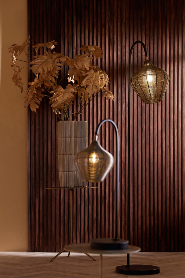 Alvaro Antique Bronze & Matt Black Metal Floor Lamp
