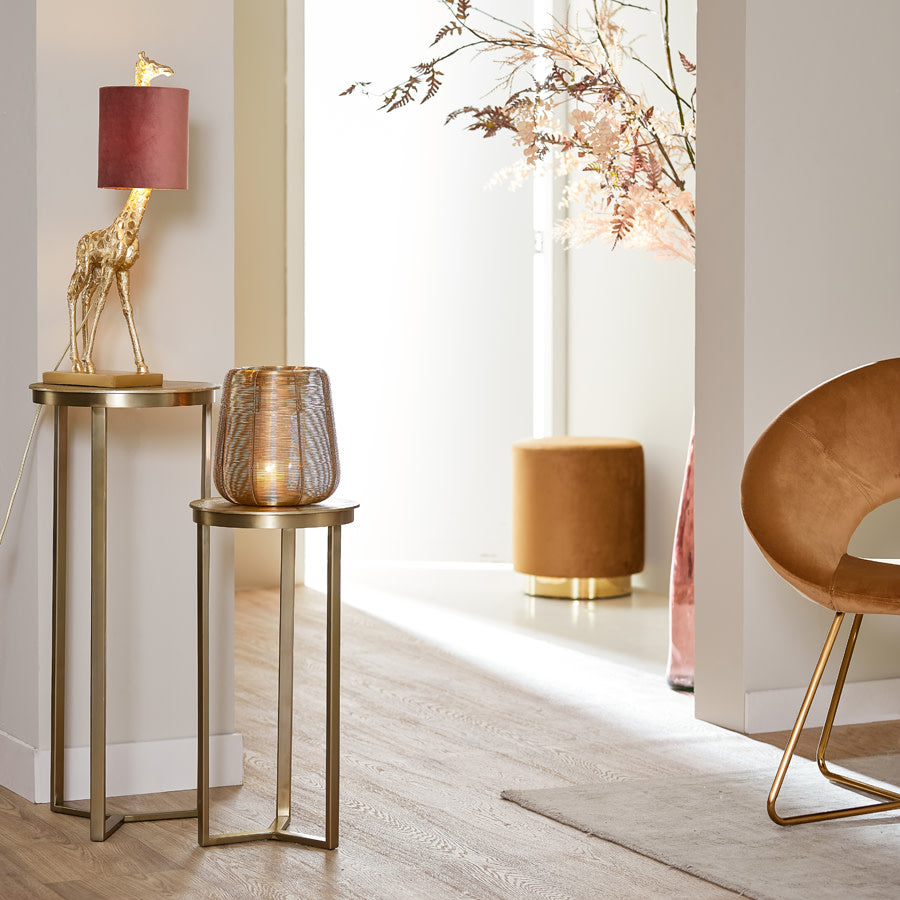 Retiro Light Gold Metal Plinth 101cm