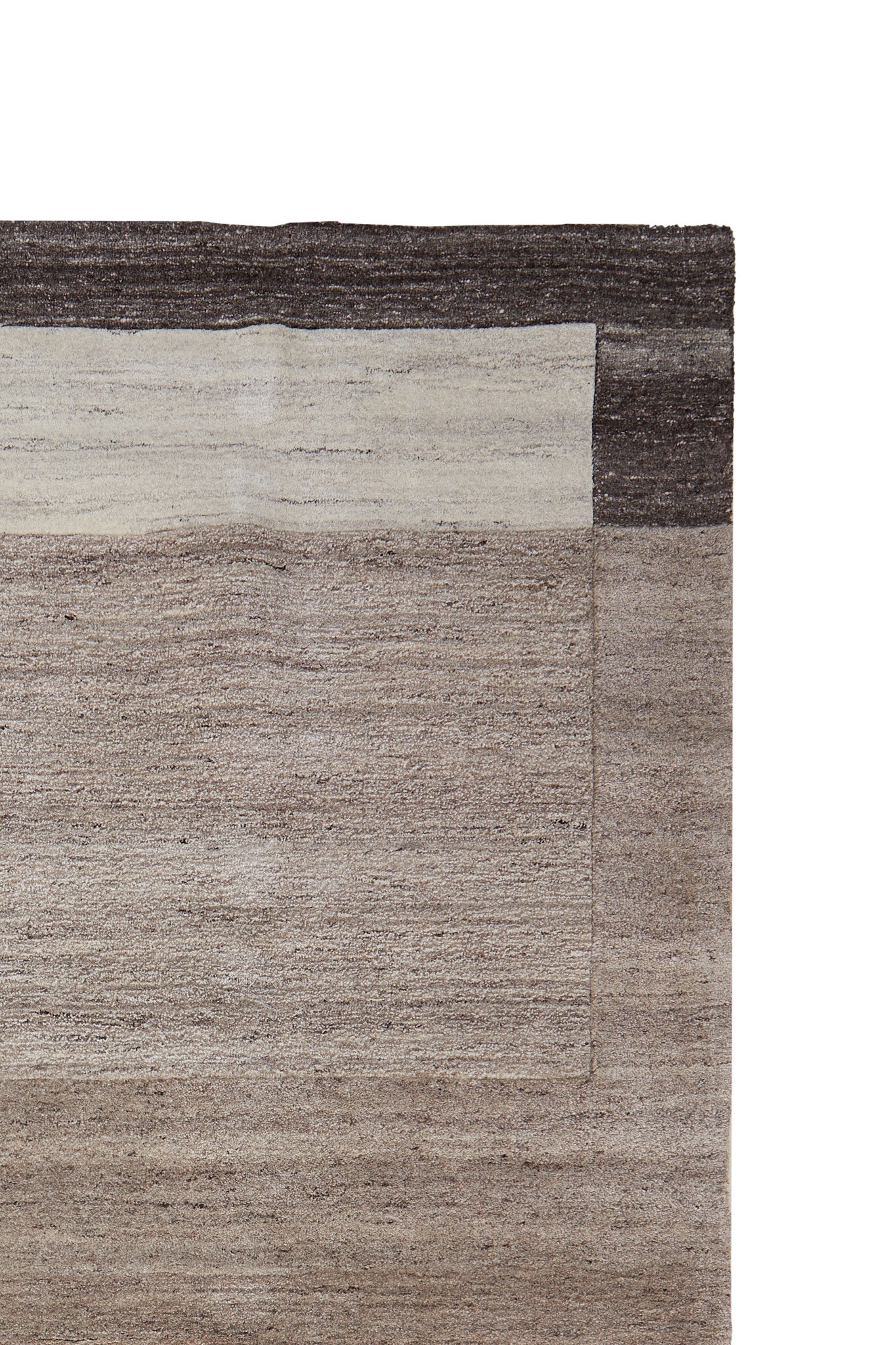 Almao Beige & Dark Brown Wool Rectangular Rug 300x200cm