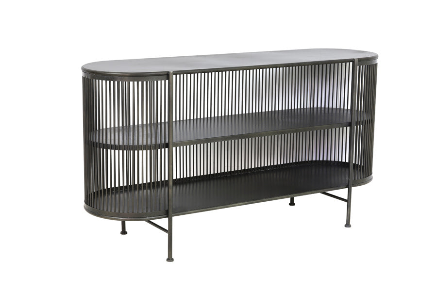 Yinthe Black Metal Wide Open Display Unit 80cm