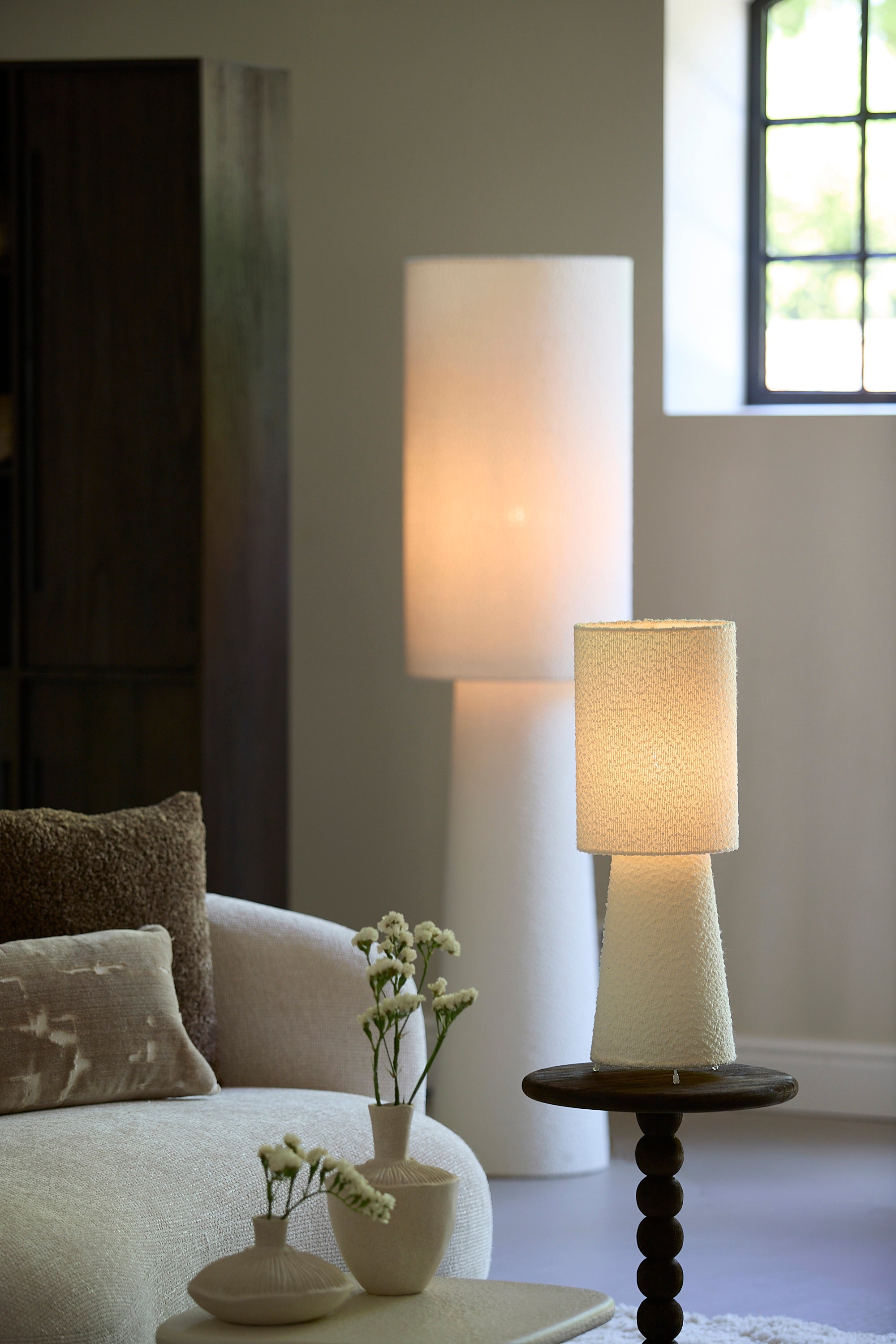 Mikkel Cream Bouclé Table Lamp