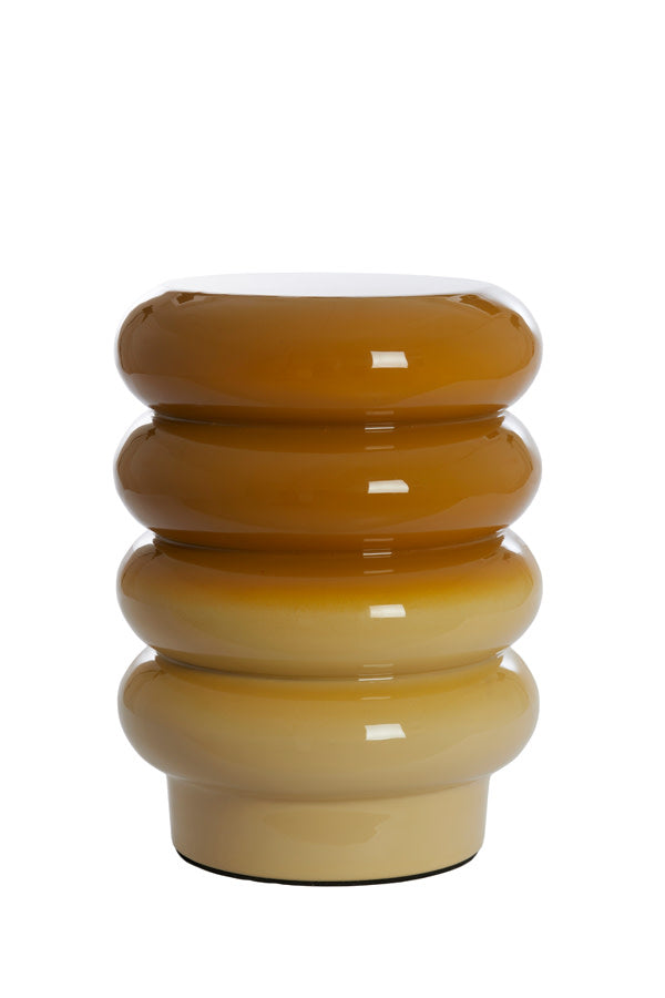 Mirogi Gloss Ochre Yellow Metal Round Side Table