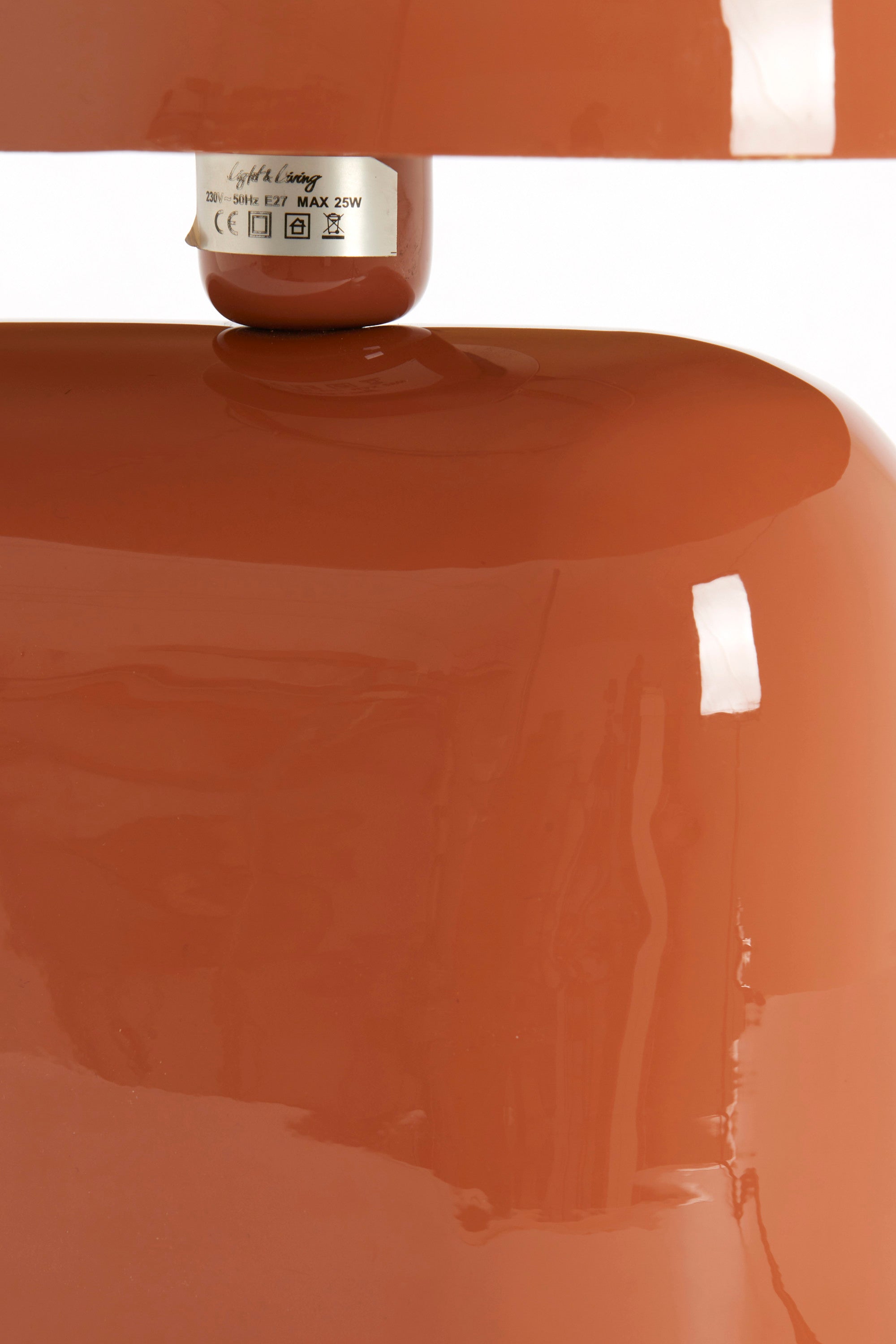 Todd Gloss Dark Orange Metal Table Lamp