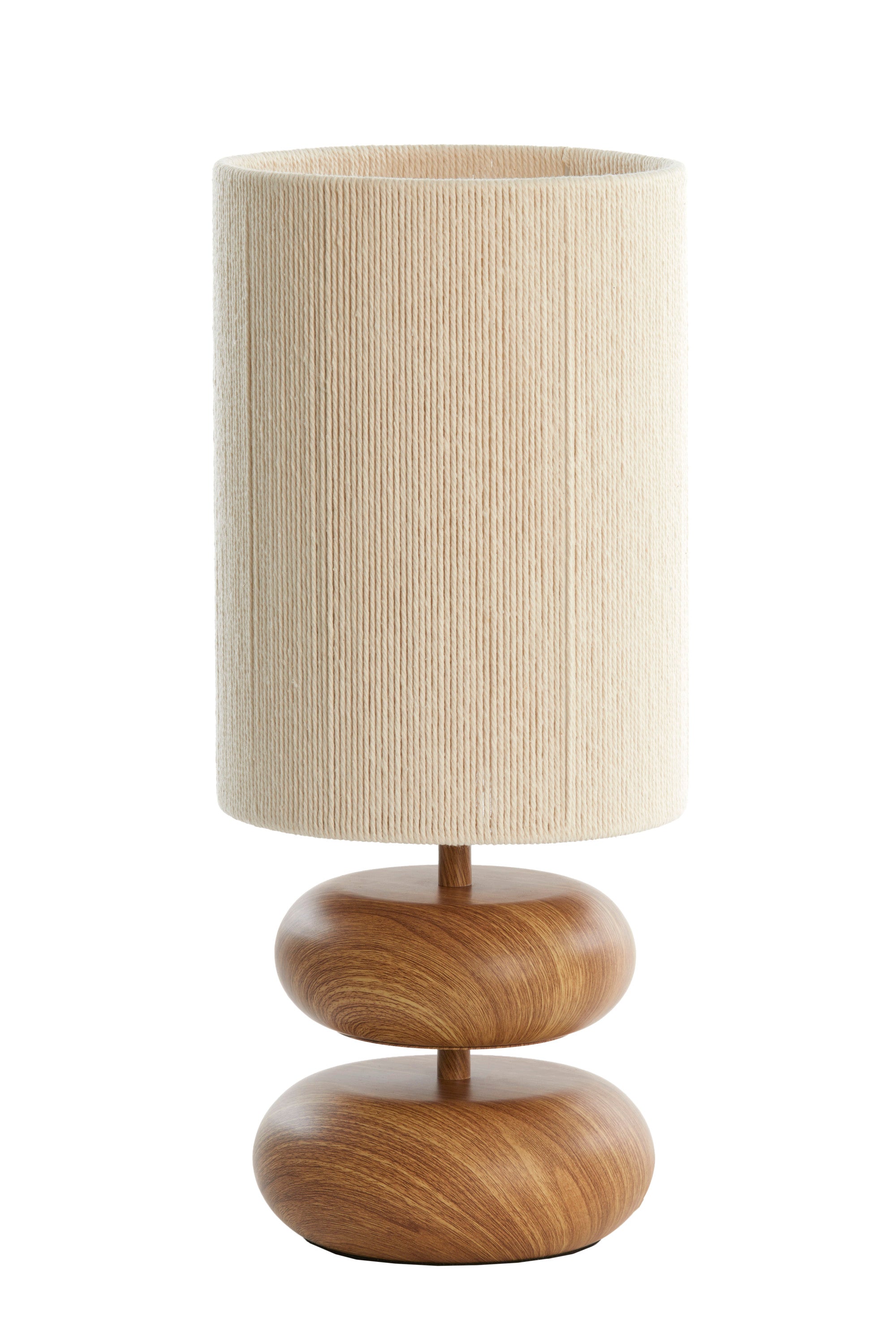 Danialo Natural Wood Effect & Cream Rope Table Lamp 50.5cm