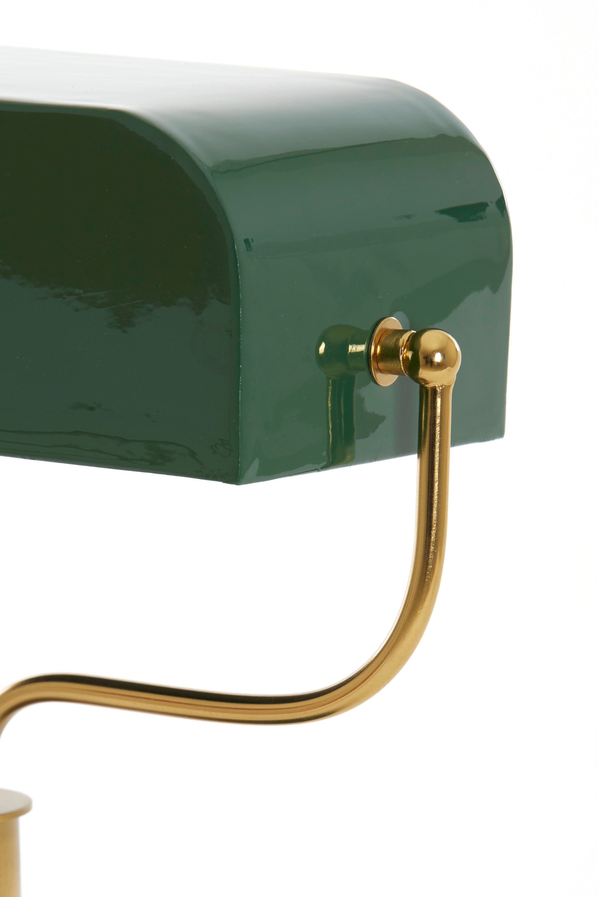 Ayer Gloss Dark Green & Gold Metal Table Lamp