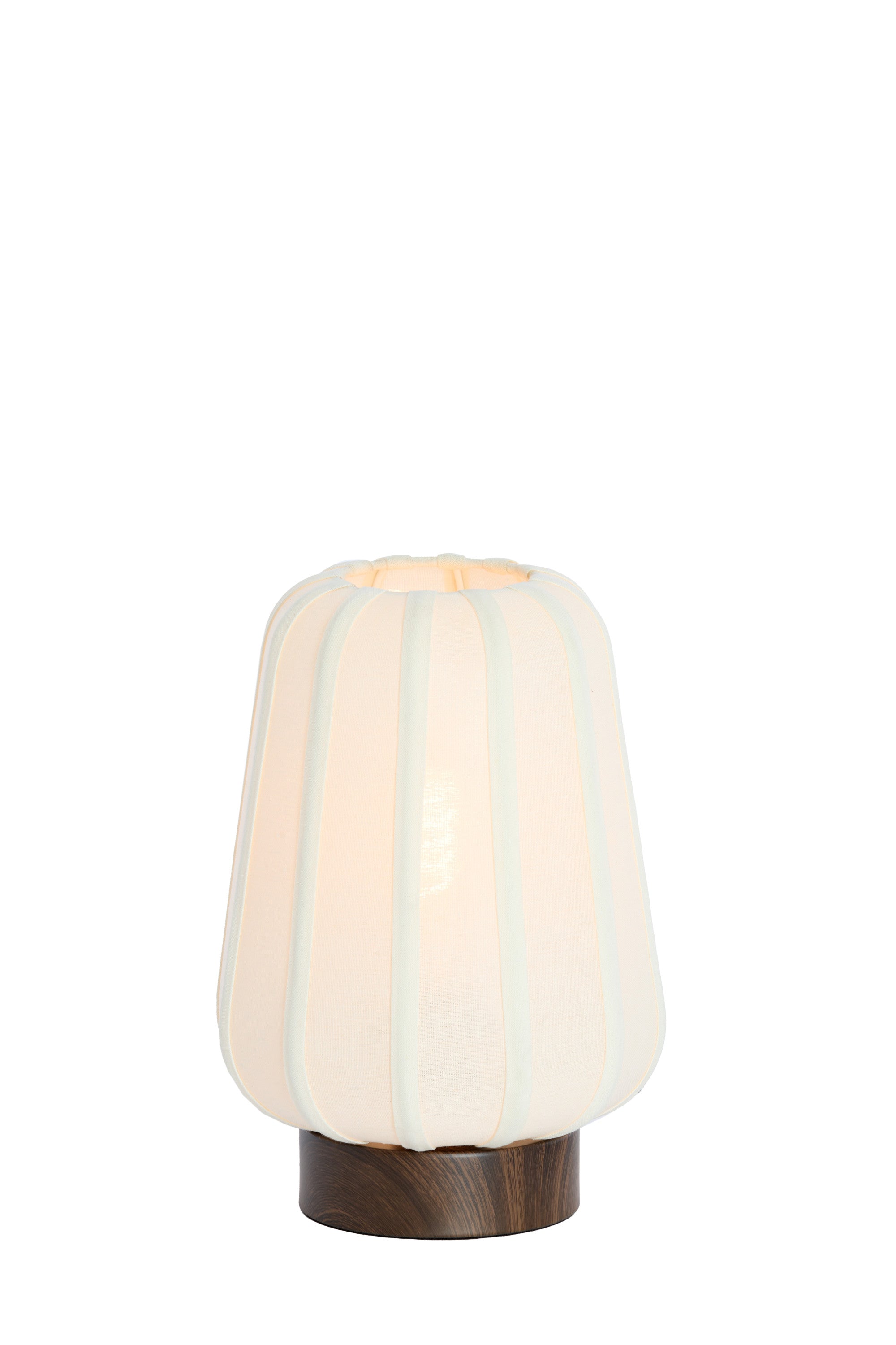 Bibia Dark Brown Wood Effect & White Table Lamp 29cm
