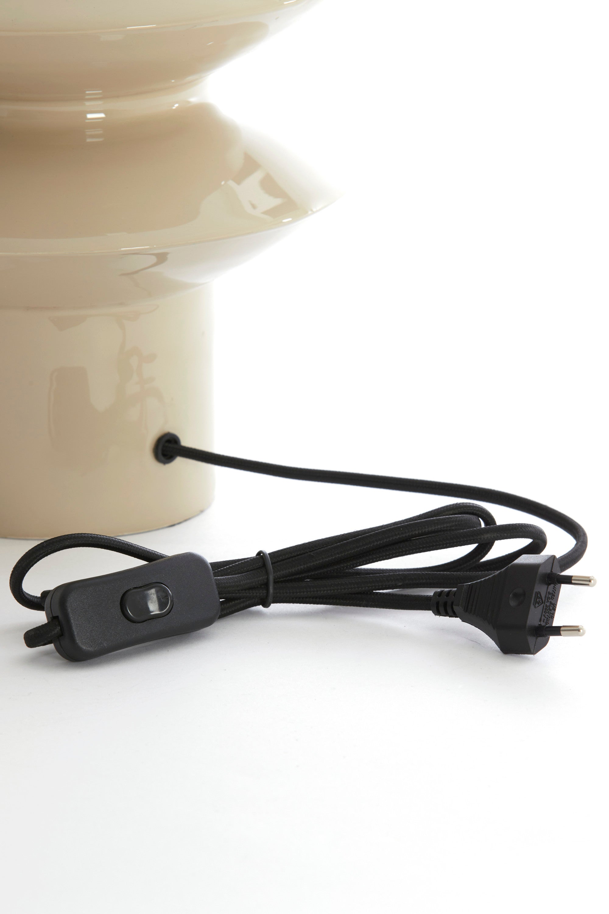 Petch Gloss Light Grey Metal Table Lamp Base 26cm