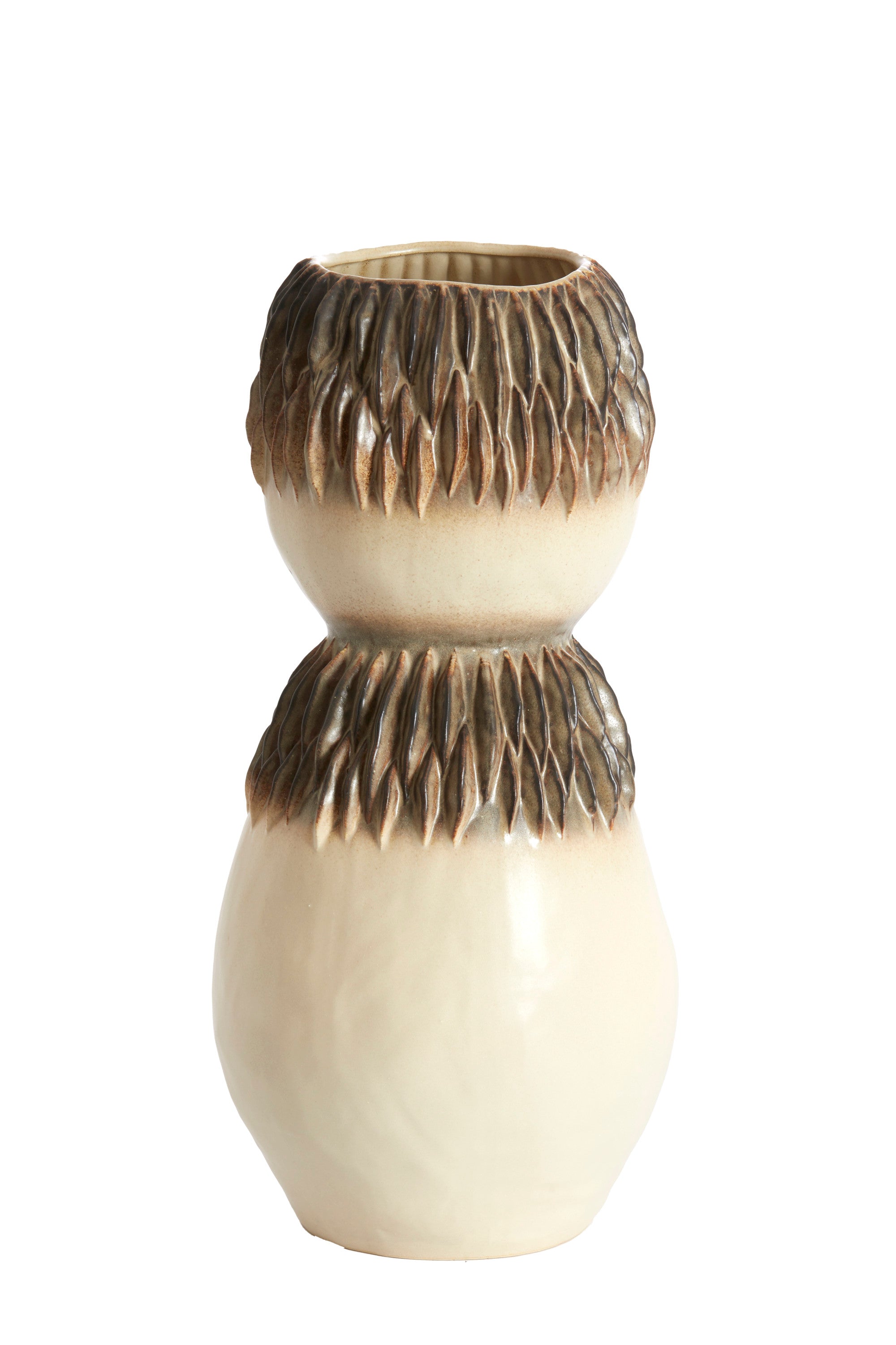 Avera Cream/Brown Ceramic Vase 55cm