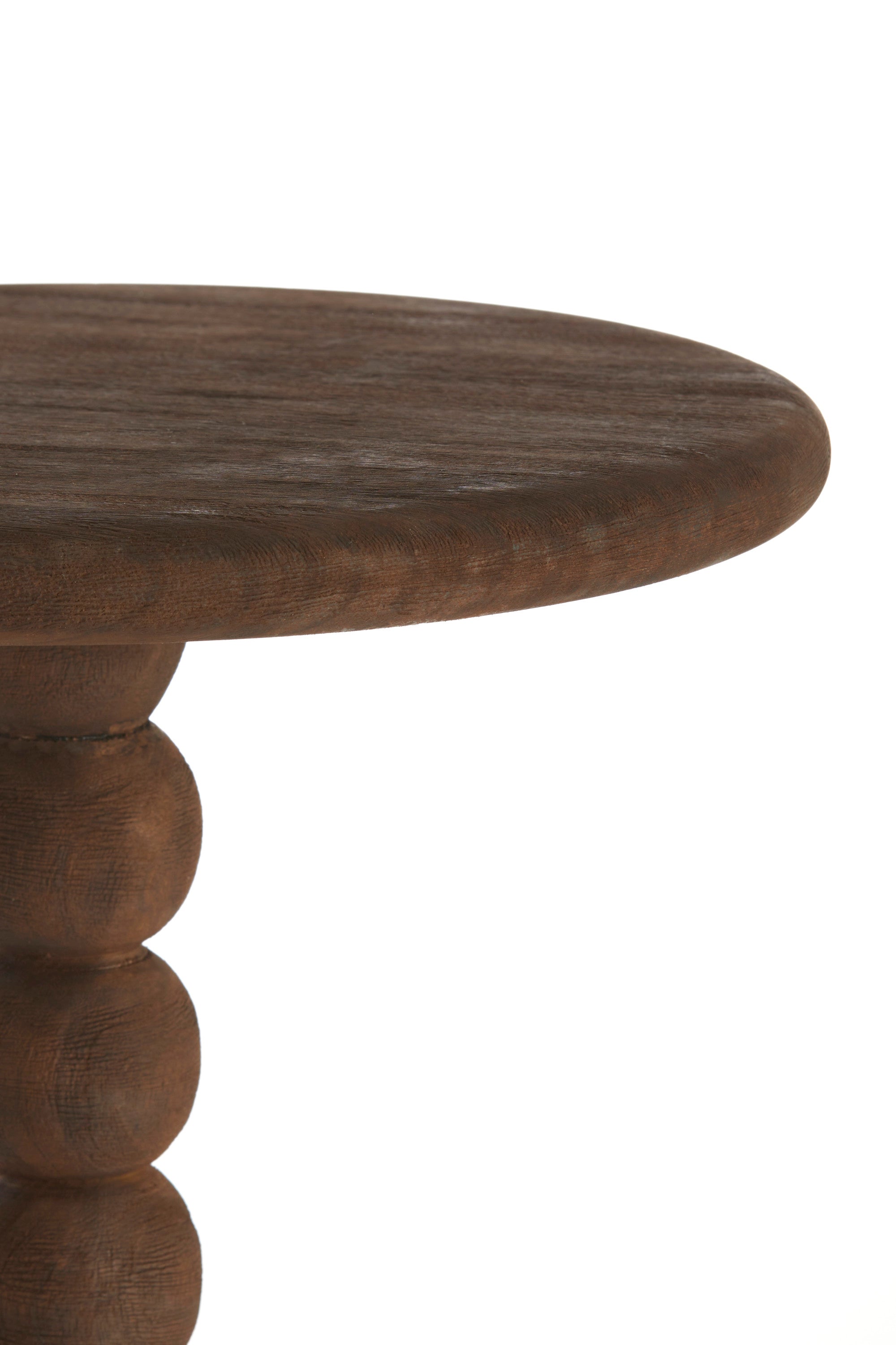 Veglio Matt Dark Brown Wood Round Side Table
