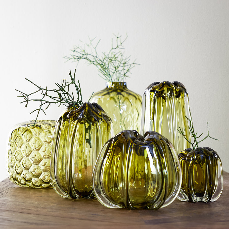 Murela Olive Green Glass Vase 38cm
