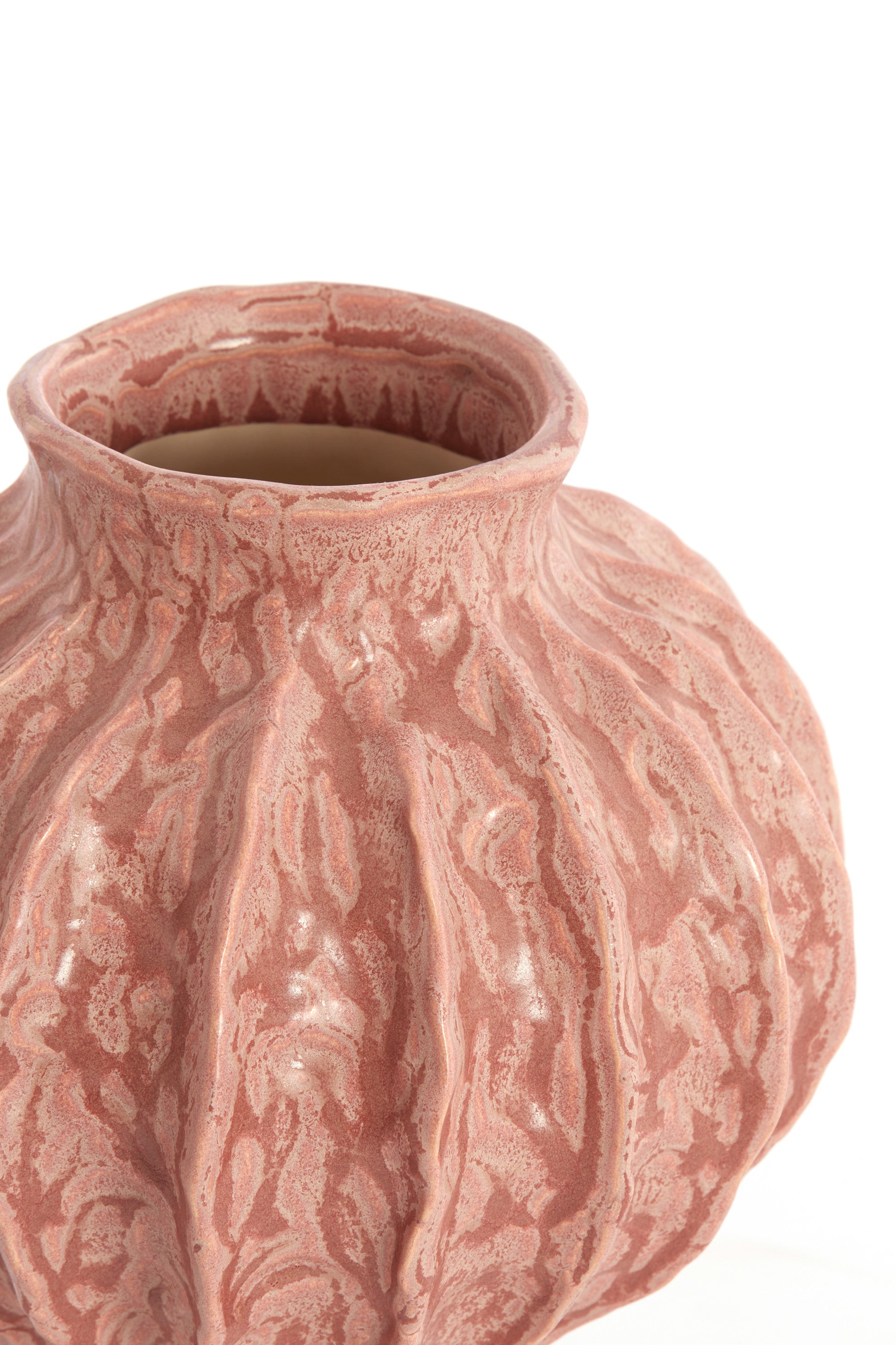 Hakone Coral/Red Ceramic Vase
