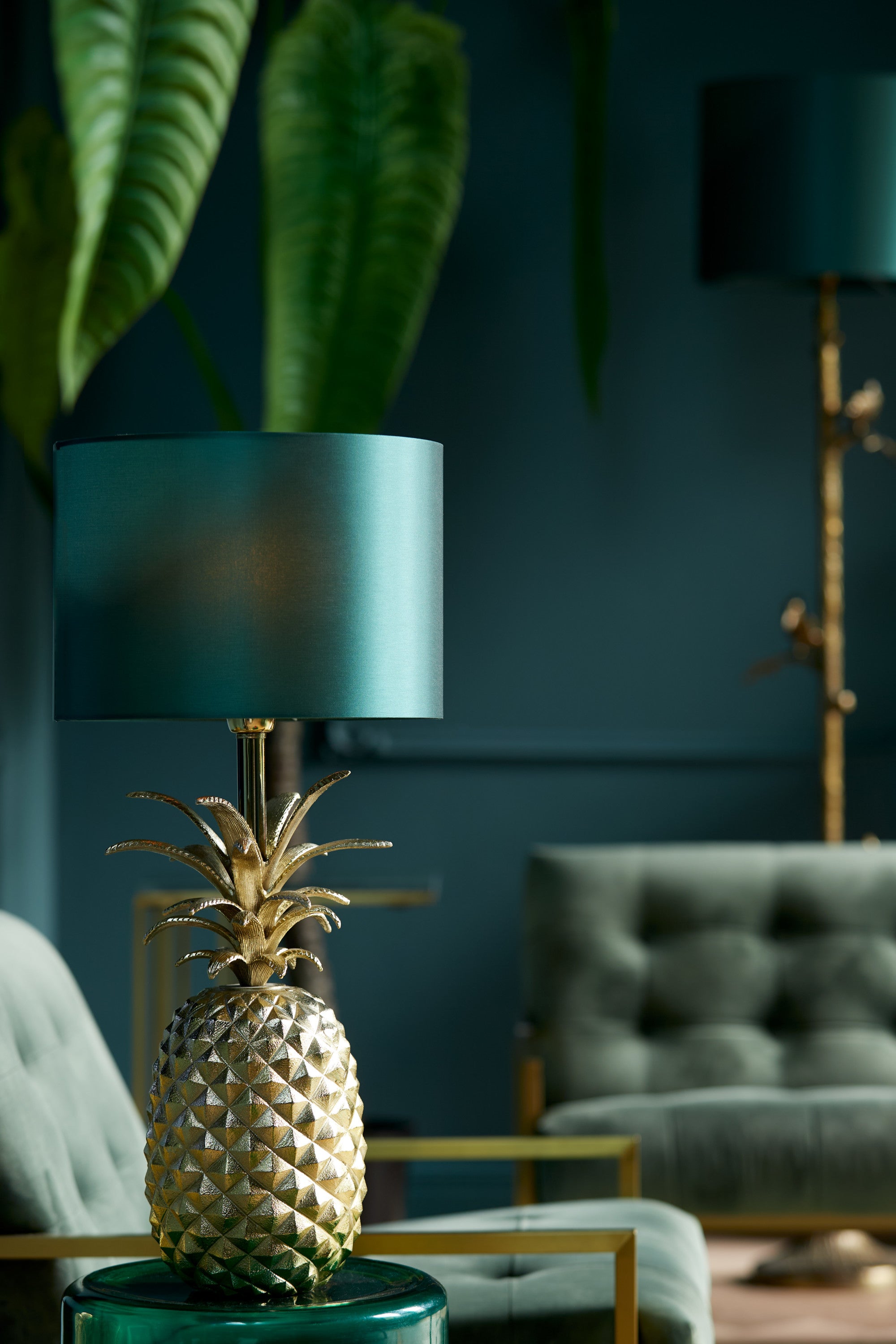 Pineapple Gold Metal Table Lamp Base 37cm