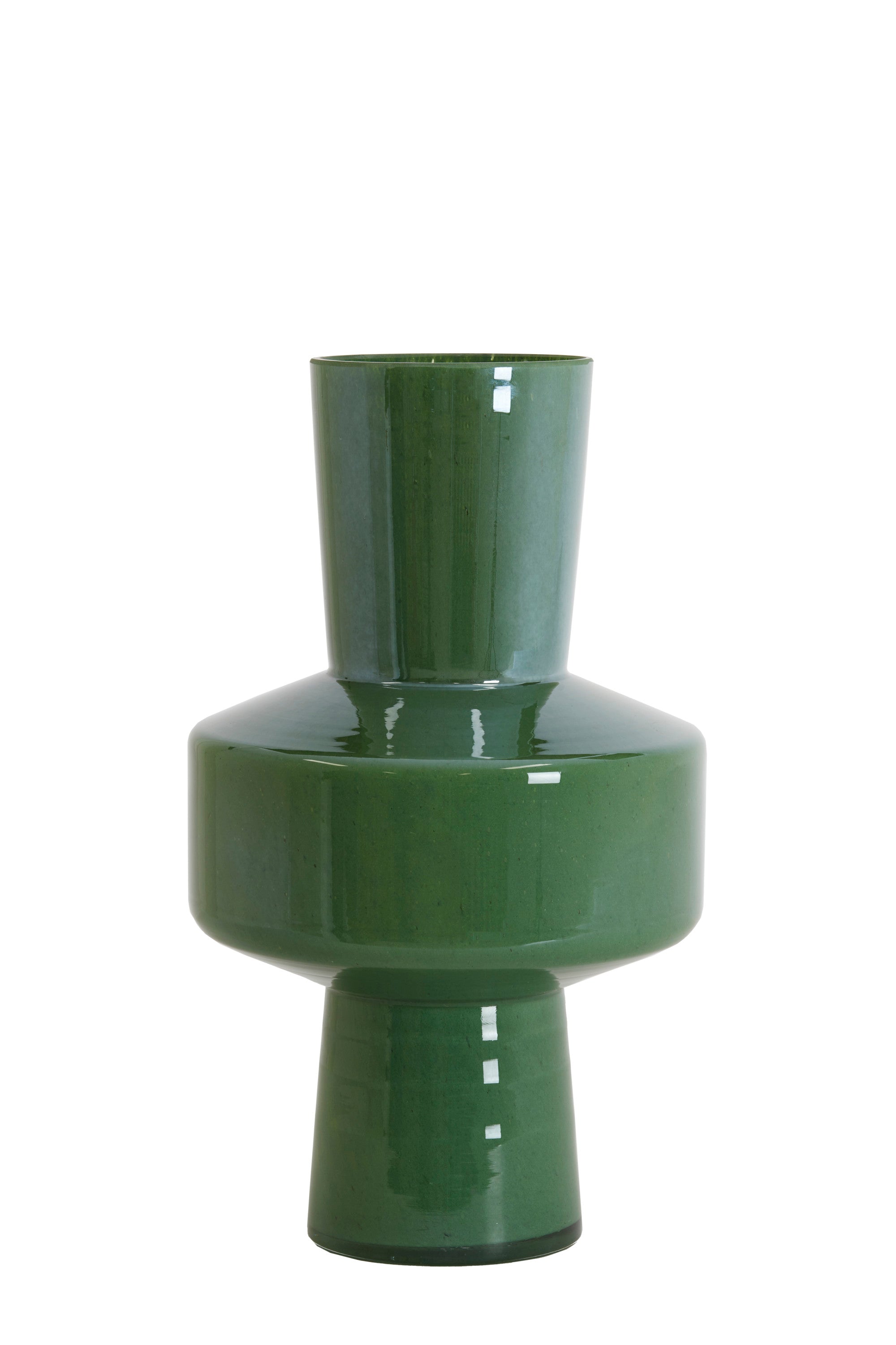 Trasmo Dark Green Lustre Glass Vase
