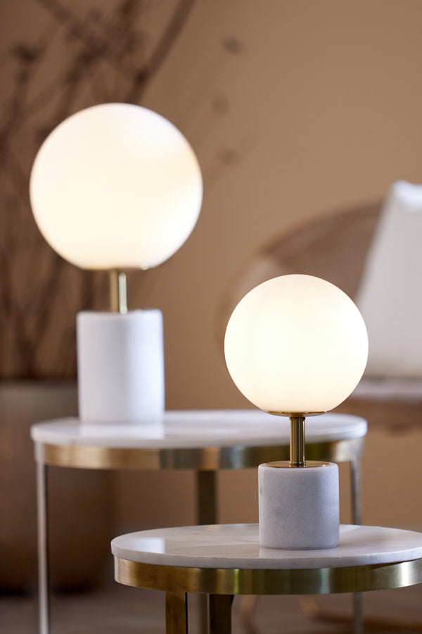 Medina Antique Bronze & Matt White Glass Table Lamp