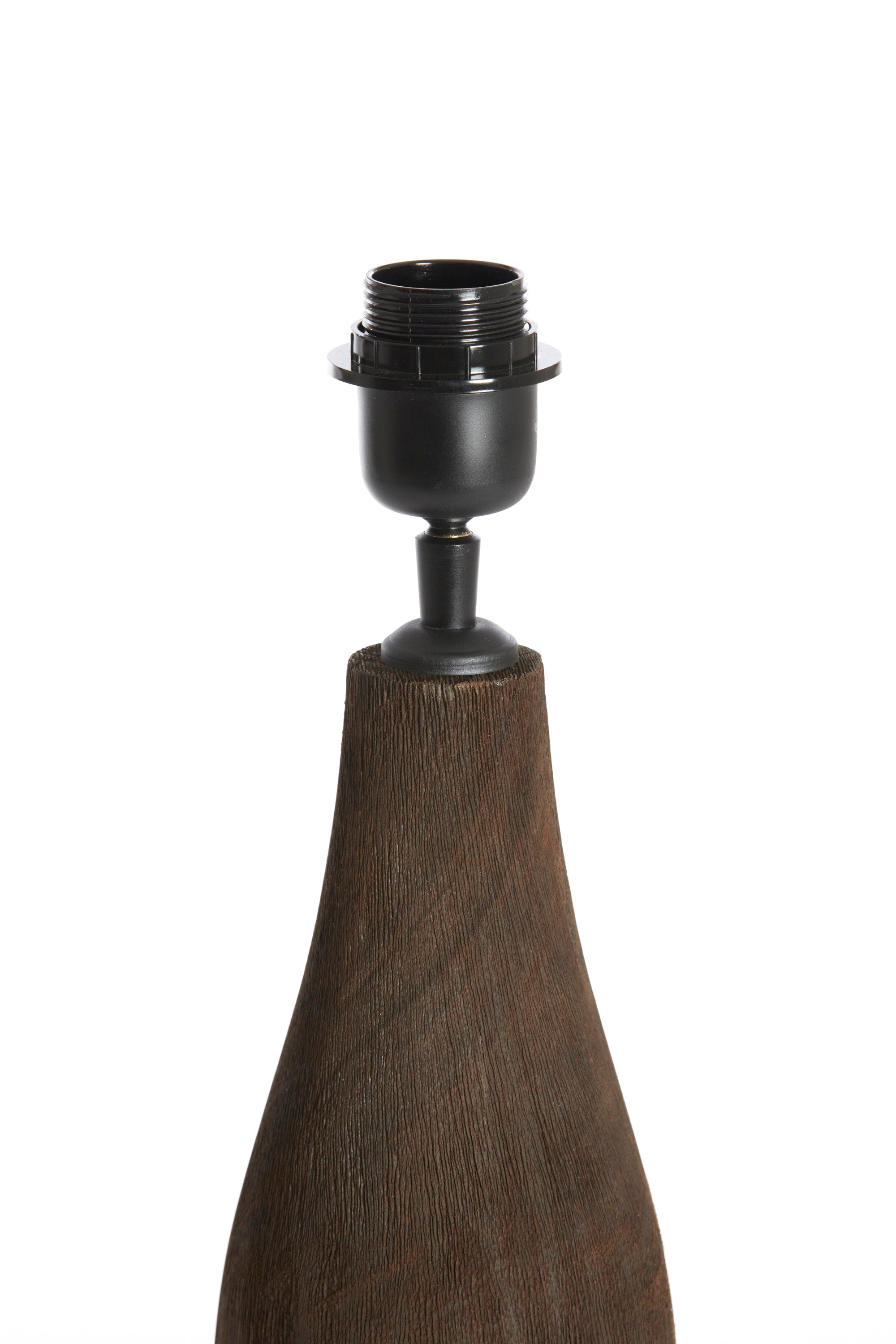 Trapino Matt Dark Brown Wood Table Lamp Base 32cm