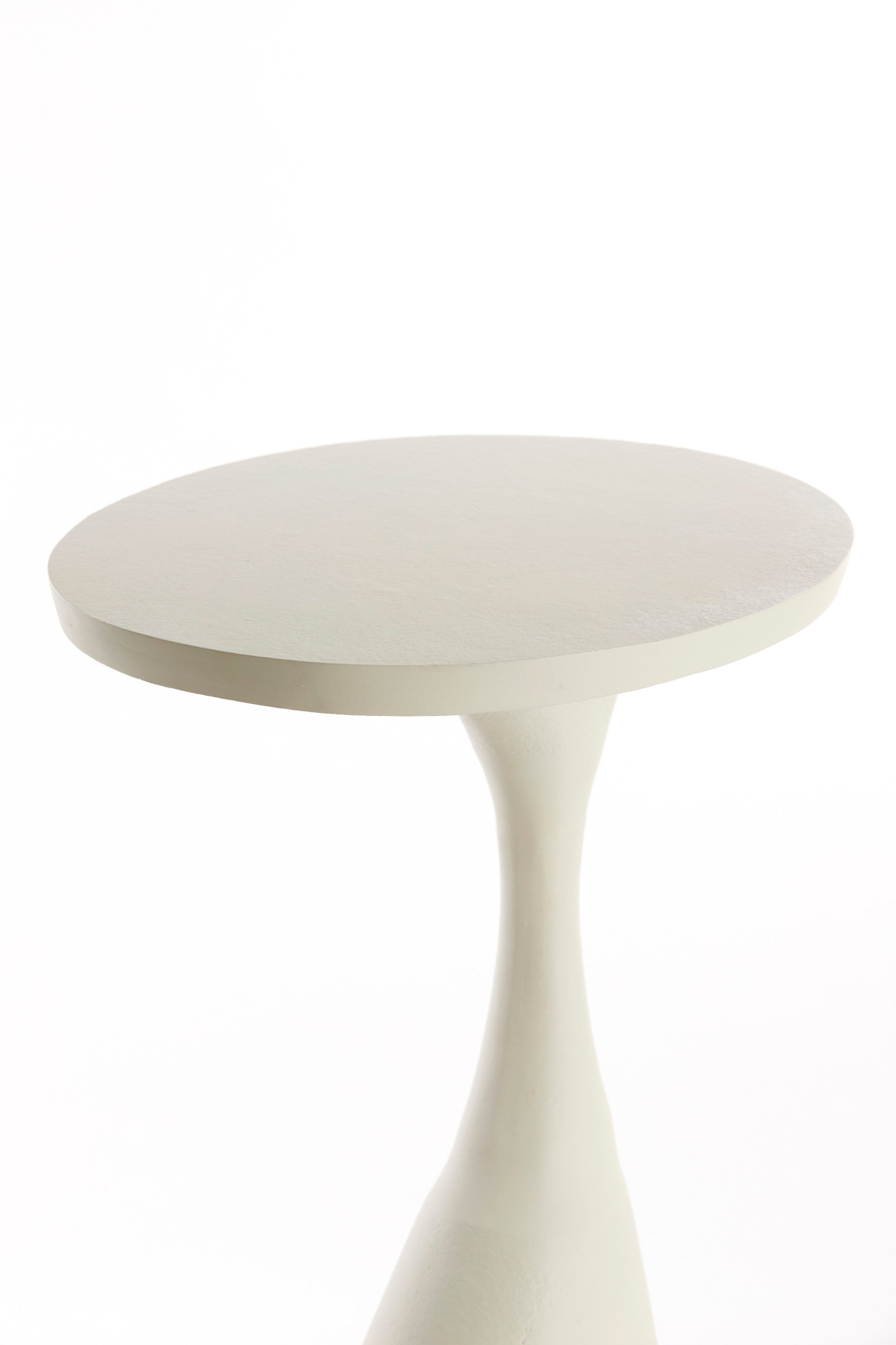 Macau Matt Cream Metal Oval Side Table 61cm