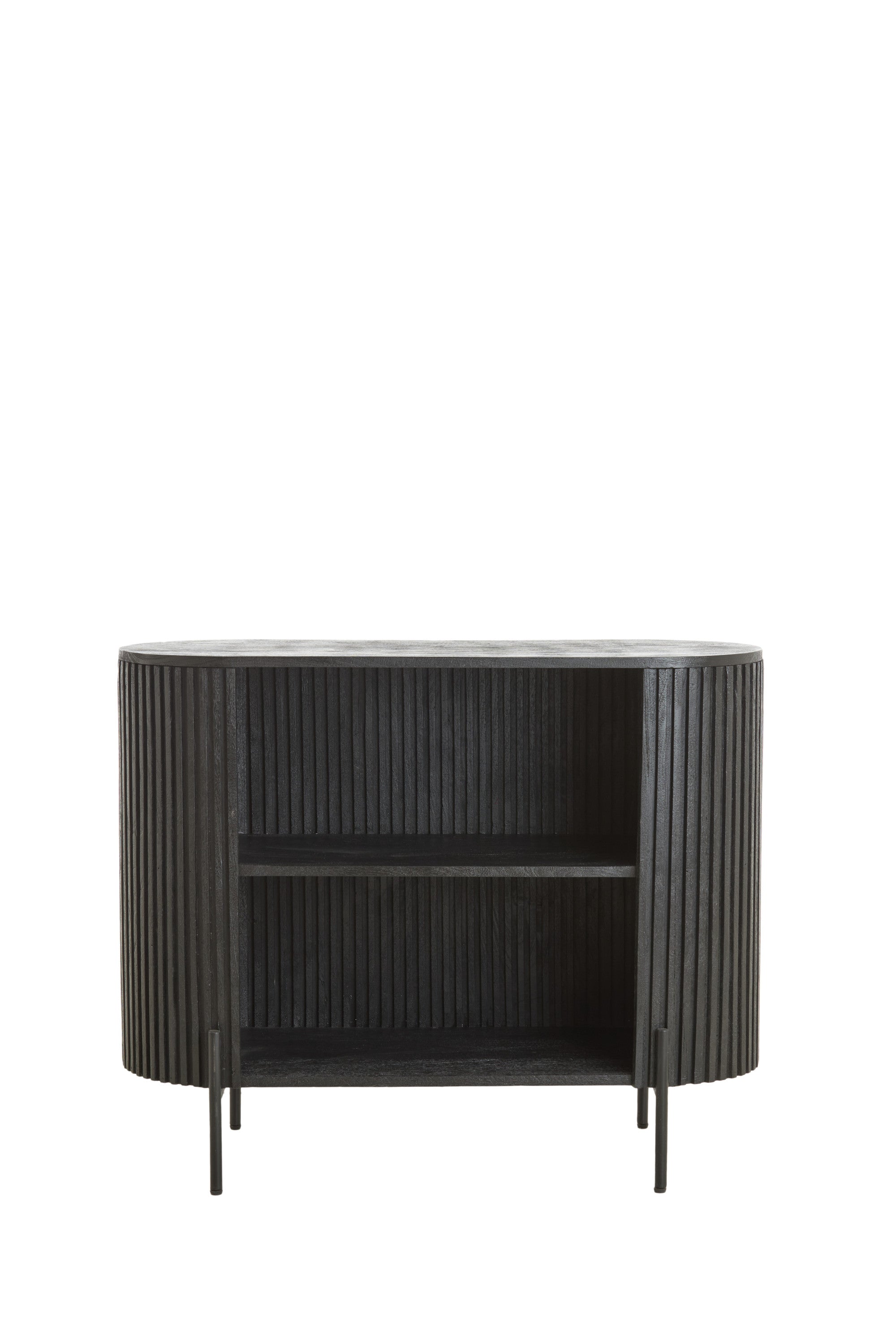 Dumosi Matt Black Wood Storage Cabinet 80cm