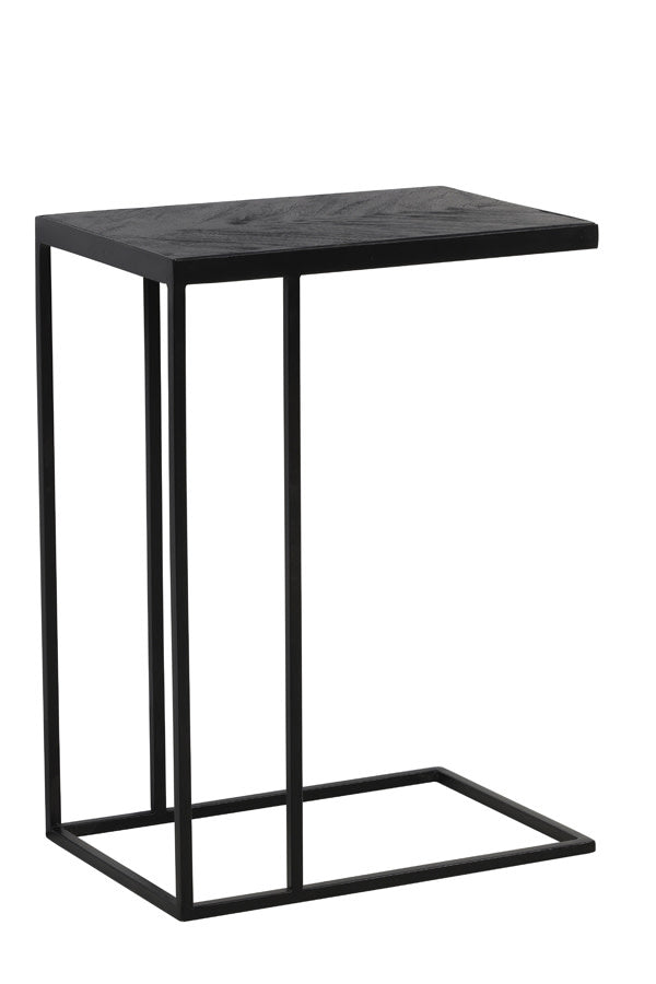 Chisa Black Mango Wood Rectangular Side Table