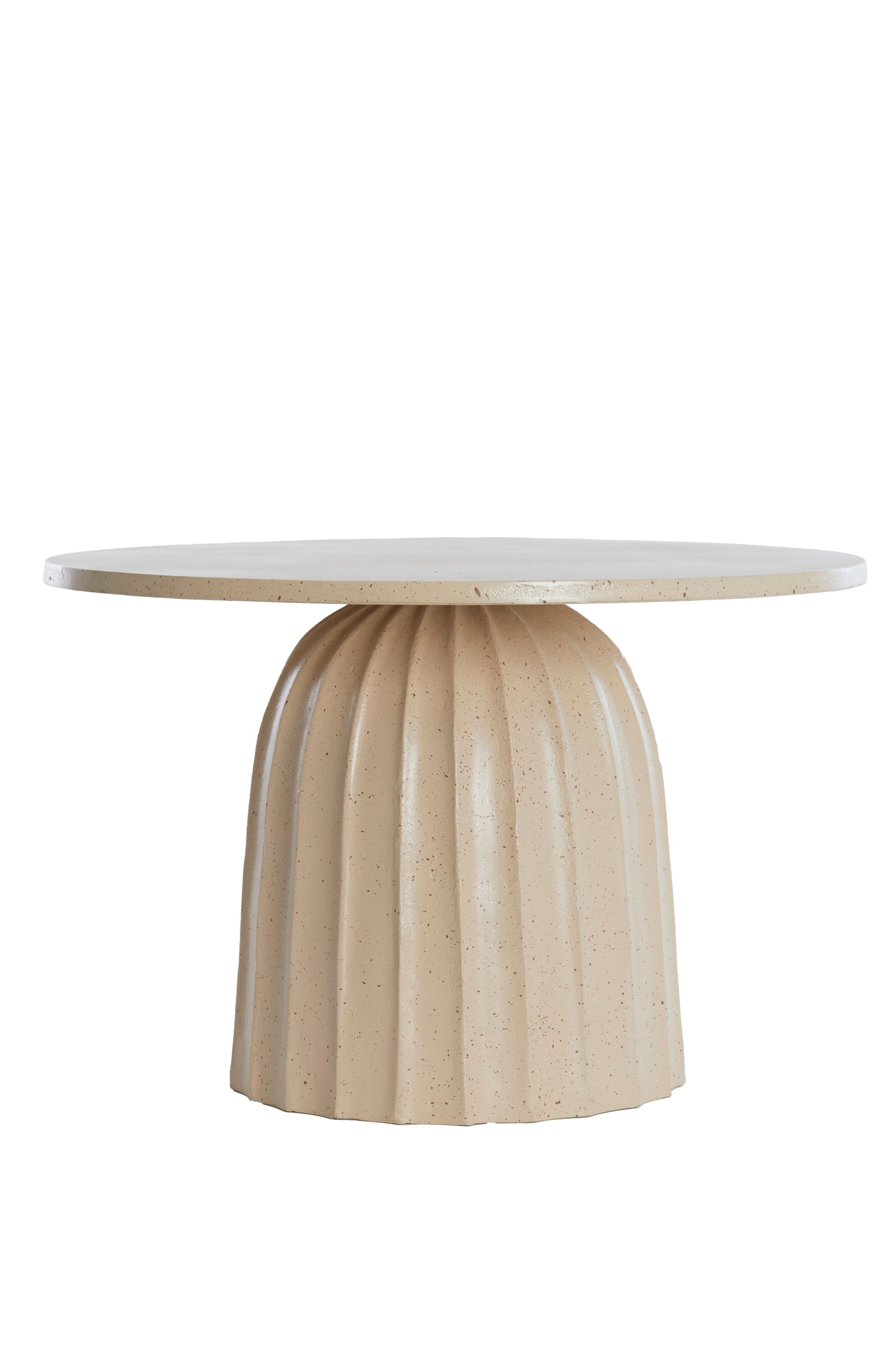Veglia Matt Sand & Light Brown Spotted Metal Round Side Table 38cm