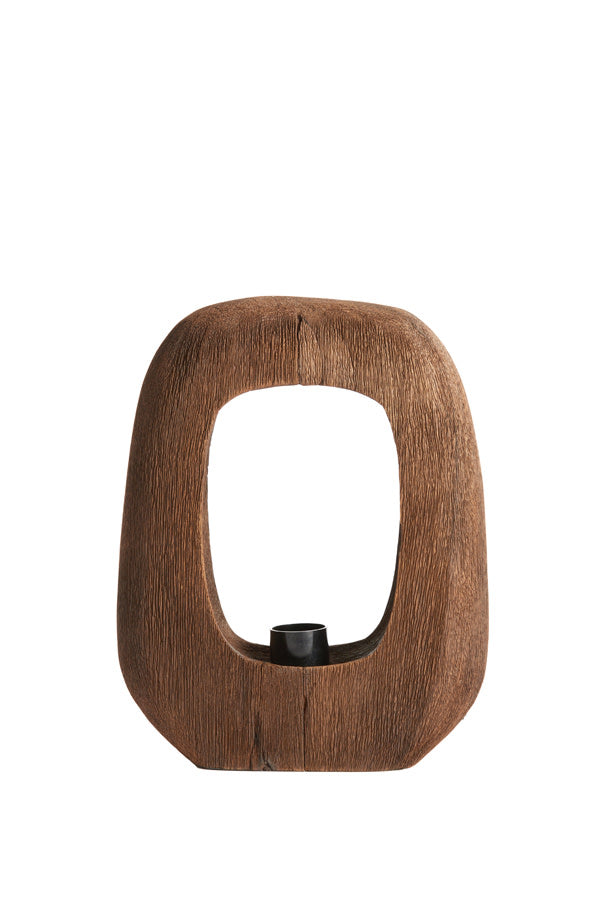 Kelafo Chocolate Brown Wood Table Lamp 30cm