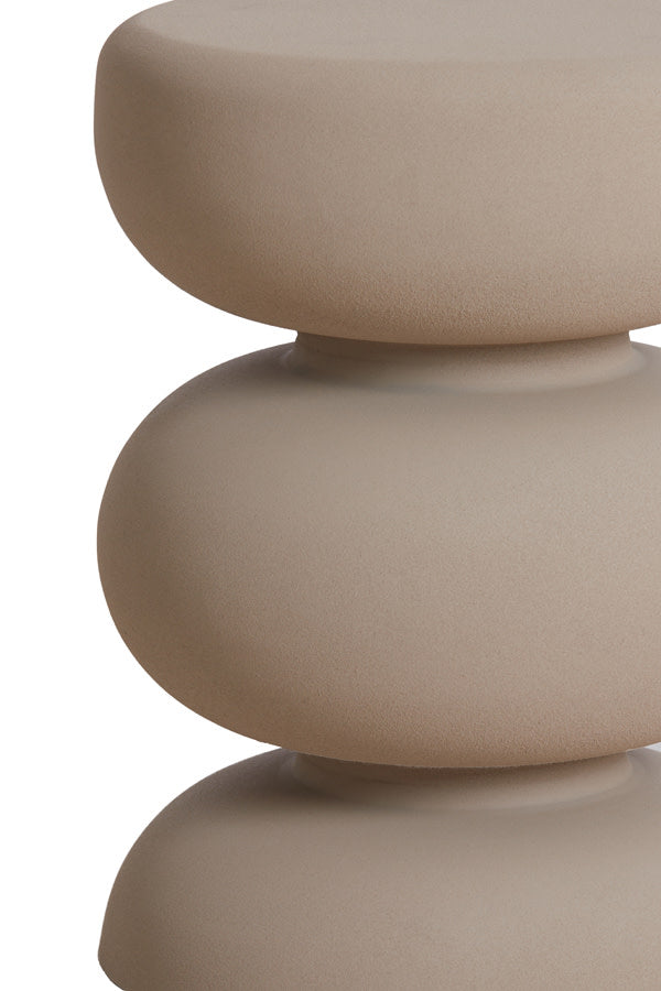 Kobodo Matt Cream Metal Round Side Table