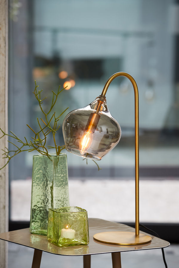 Rakel Antique Bronze & Smoked Glass Table Lamp