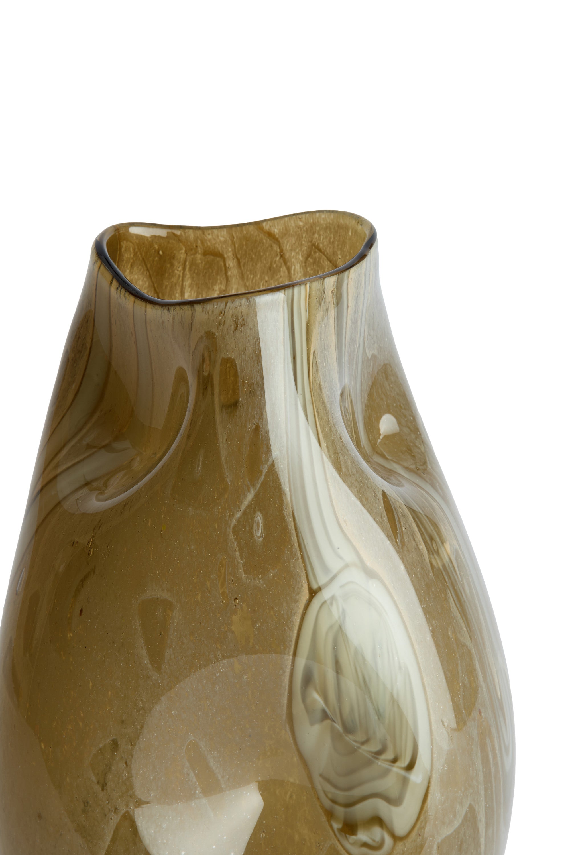 Jorien Taupe & Olive Green Glass Vase 32cm