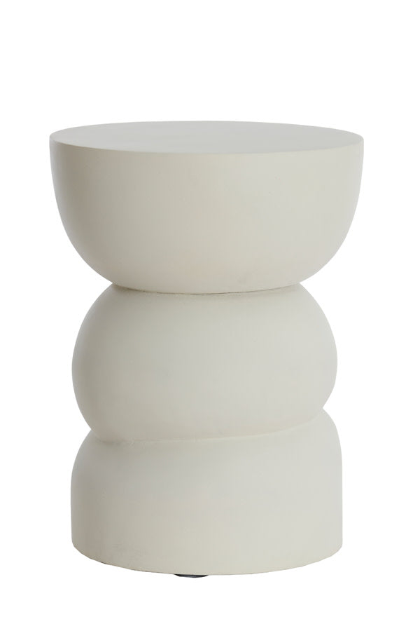 Azalio Cream Wood Round Side Table