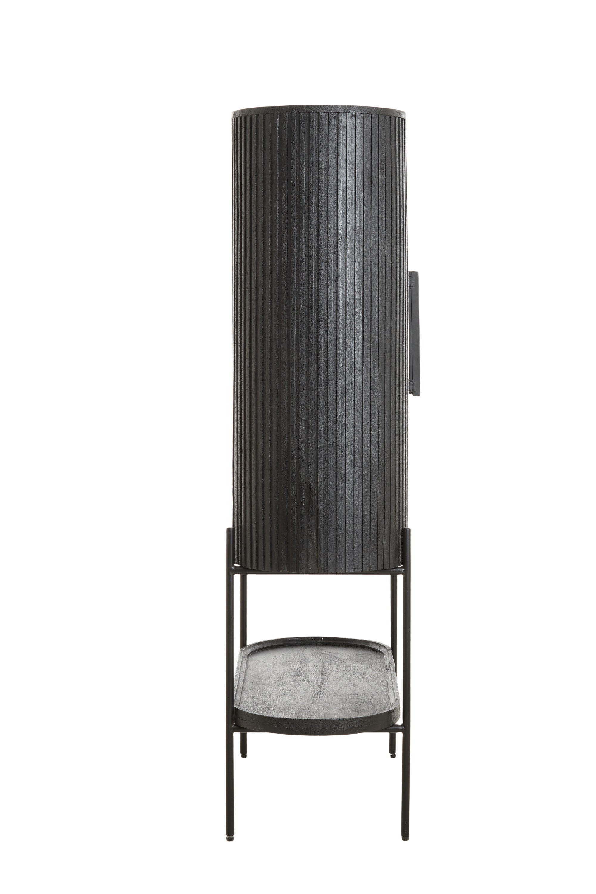 Dumosi Matt Black Wood Storage Cabinet 165cm