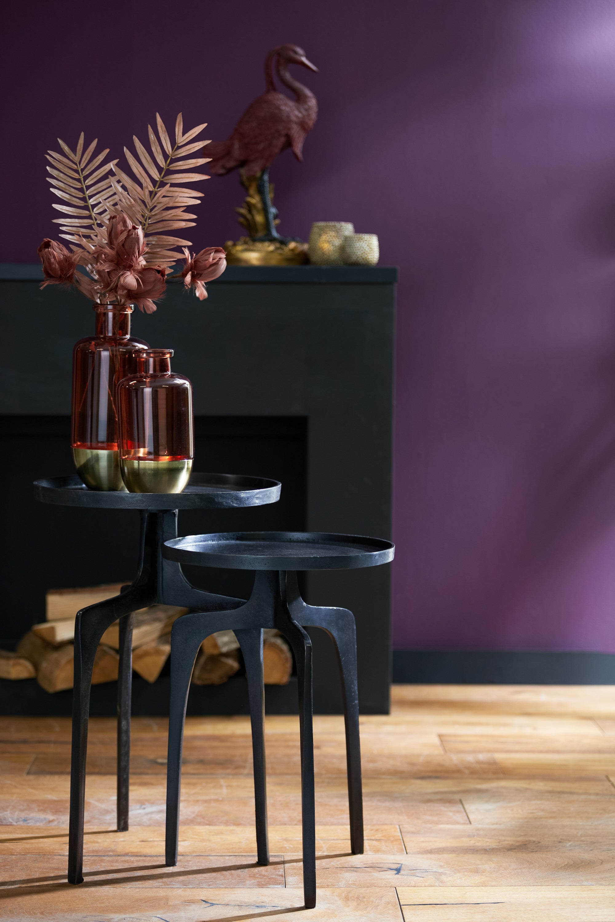 Pano Set of 2 Dark Bronze Side Tables