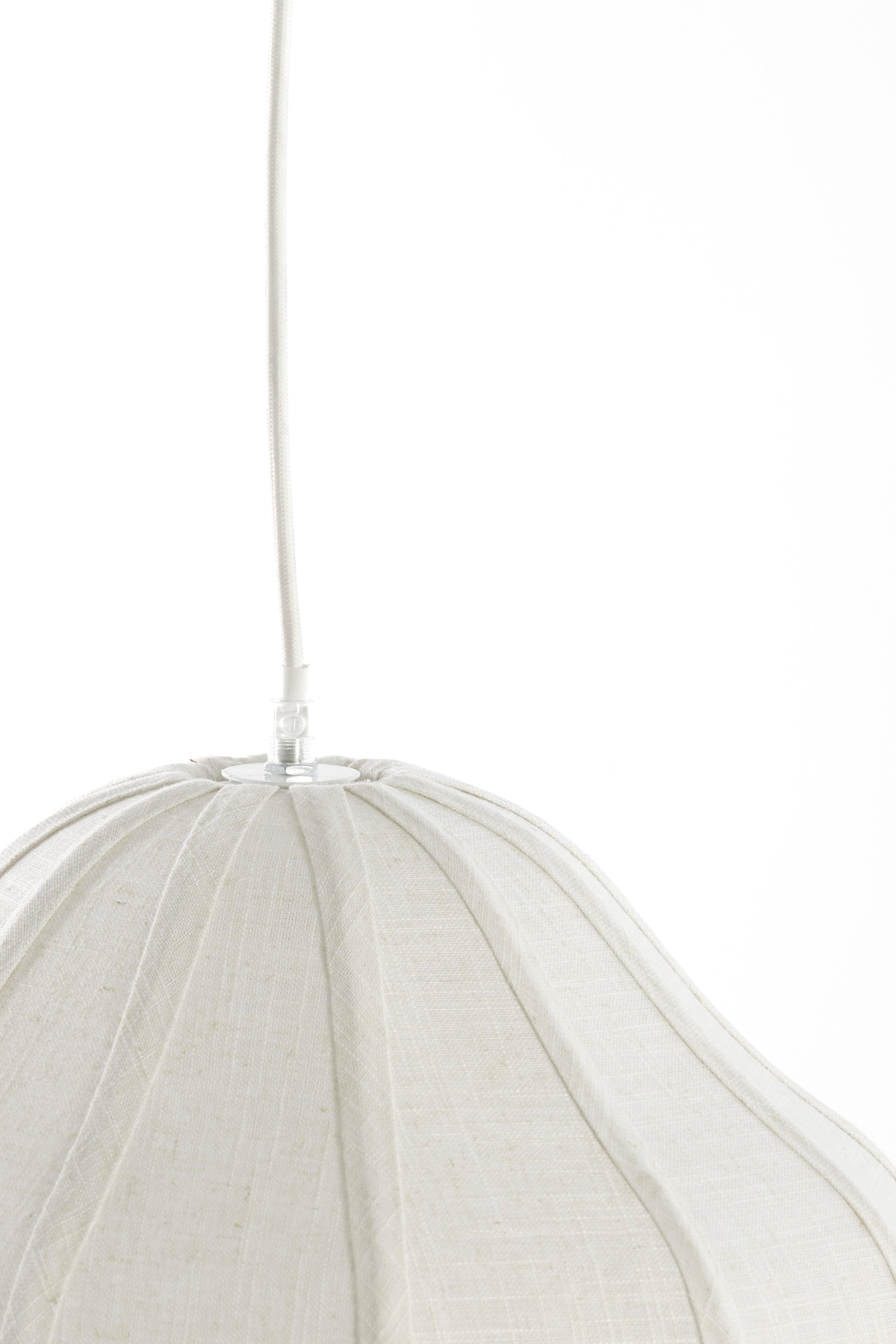 Sukau Cream Linen Pendant Light 38.5cm