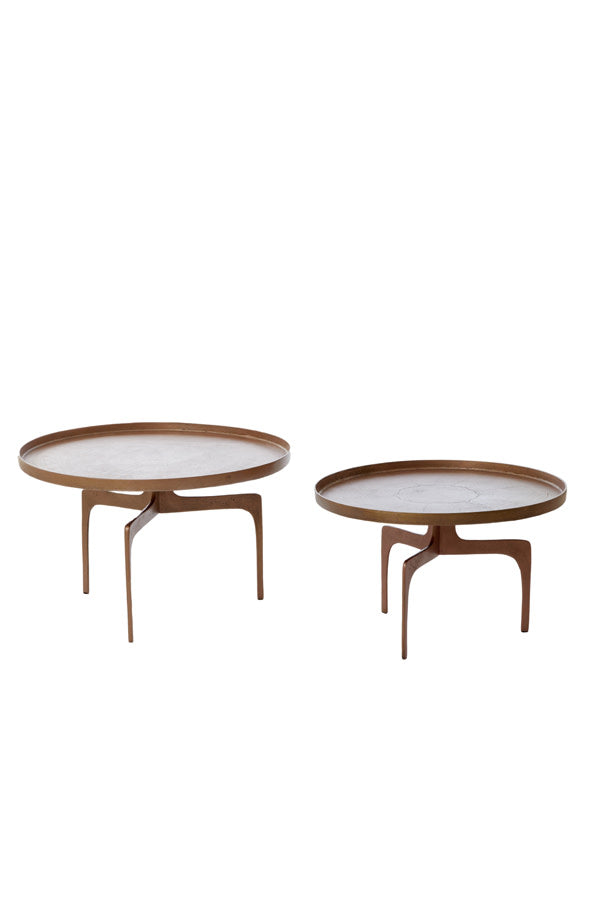 Pano Set of 2 Brown Bronze Coffee Tables