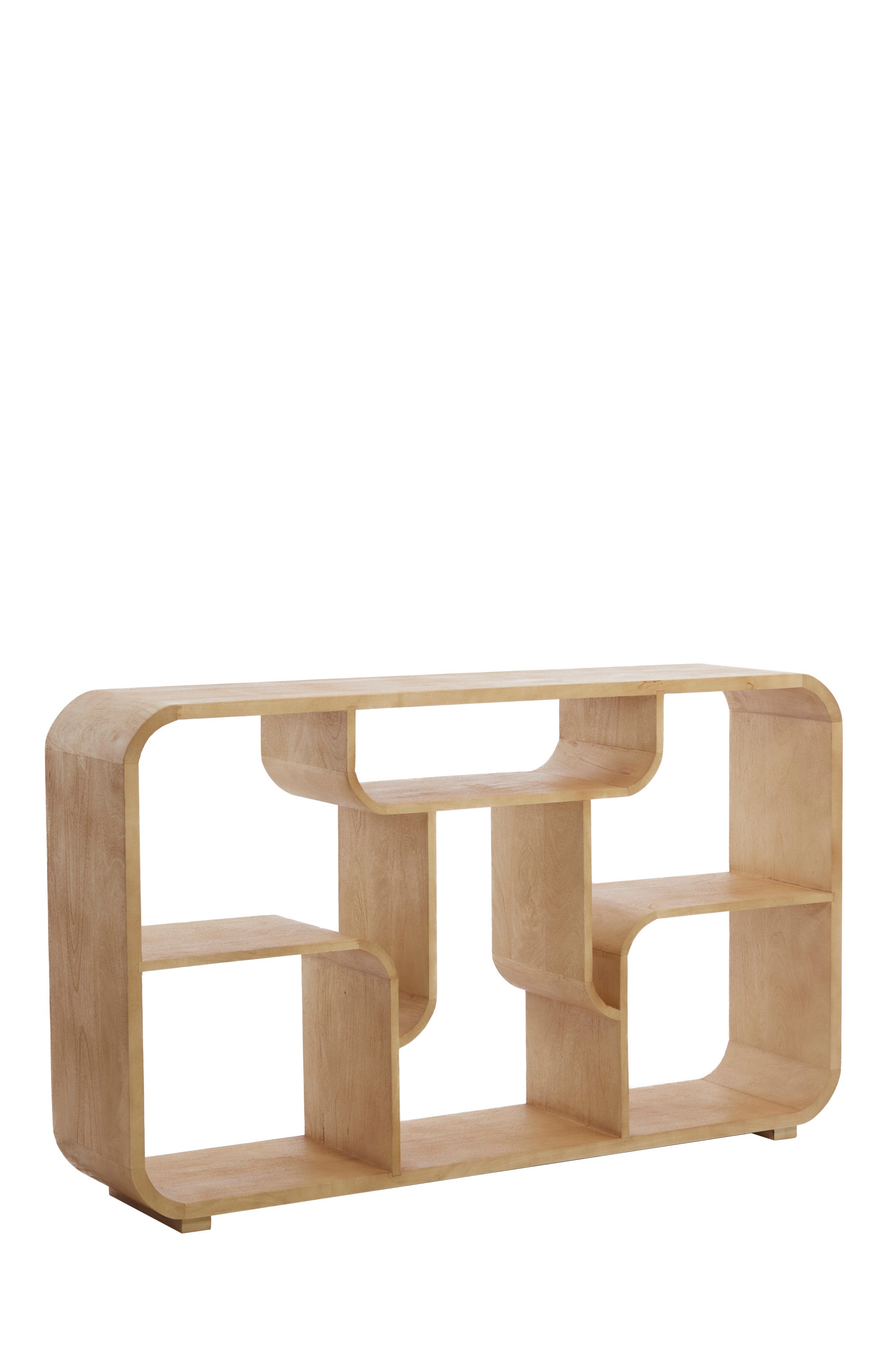 Labare Matt Natural Wood Open Display Unit 82cm