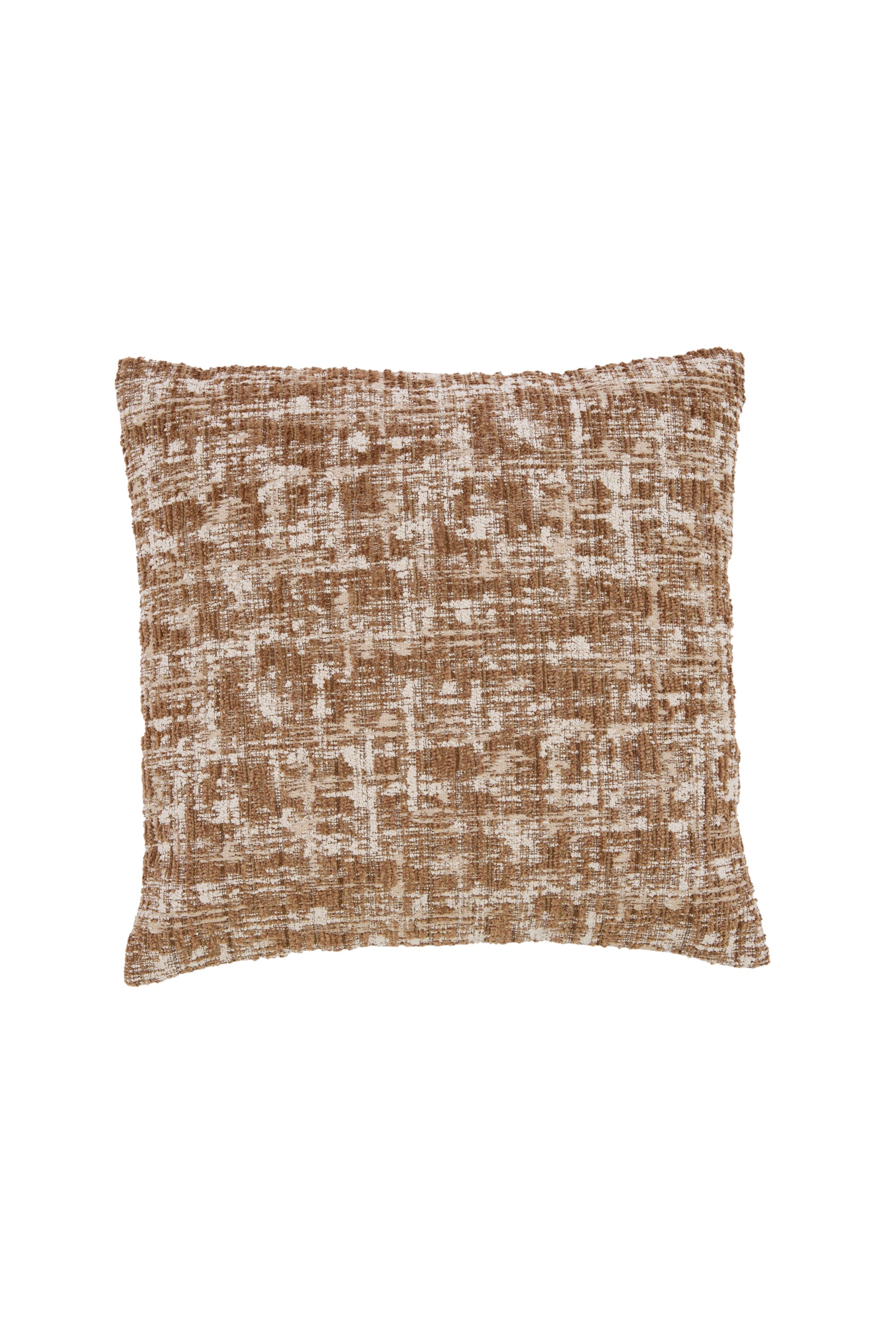 Salida Brown & Cream Textured Feather Filled Square Cushion 45x45cm