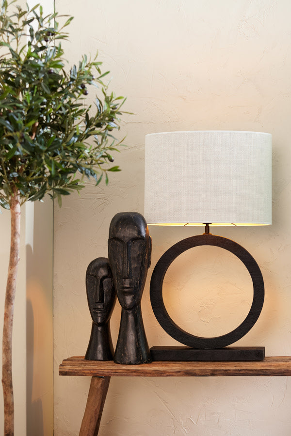 Tinar Matt Black Wood Table Lamp Base