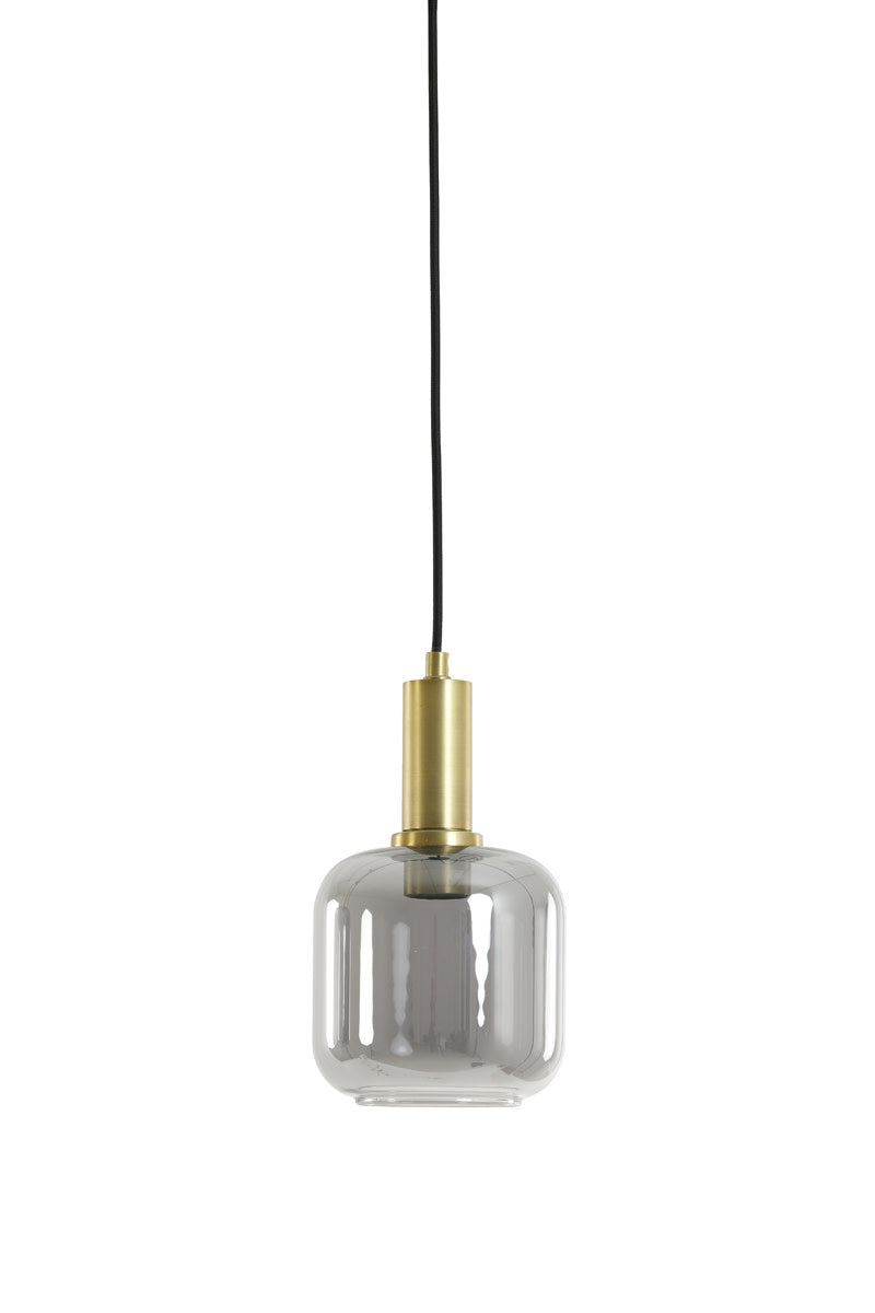 Lekar Antique Bronze & Smoked Glass Pendant Light 21cm