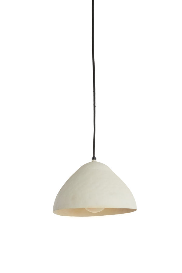 Elimo Matt Cream Metal Pendant Light 25cm