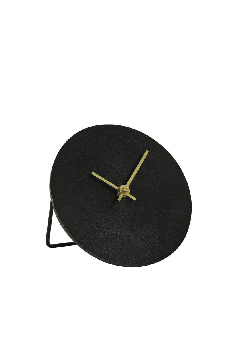 Licola Antique Black Metal Table Clock 15cm
