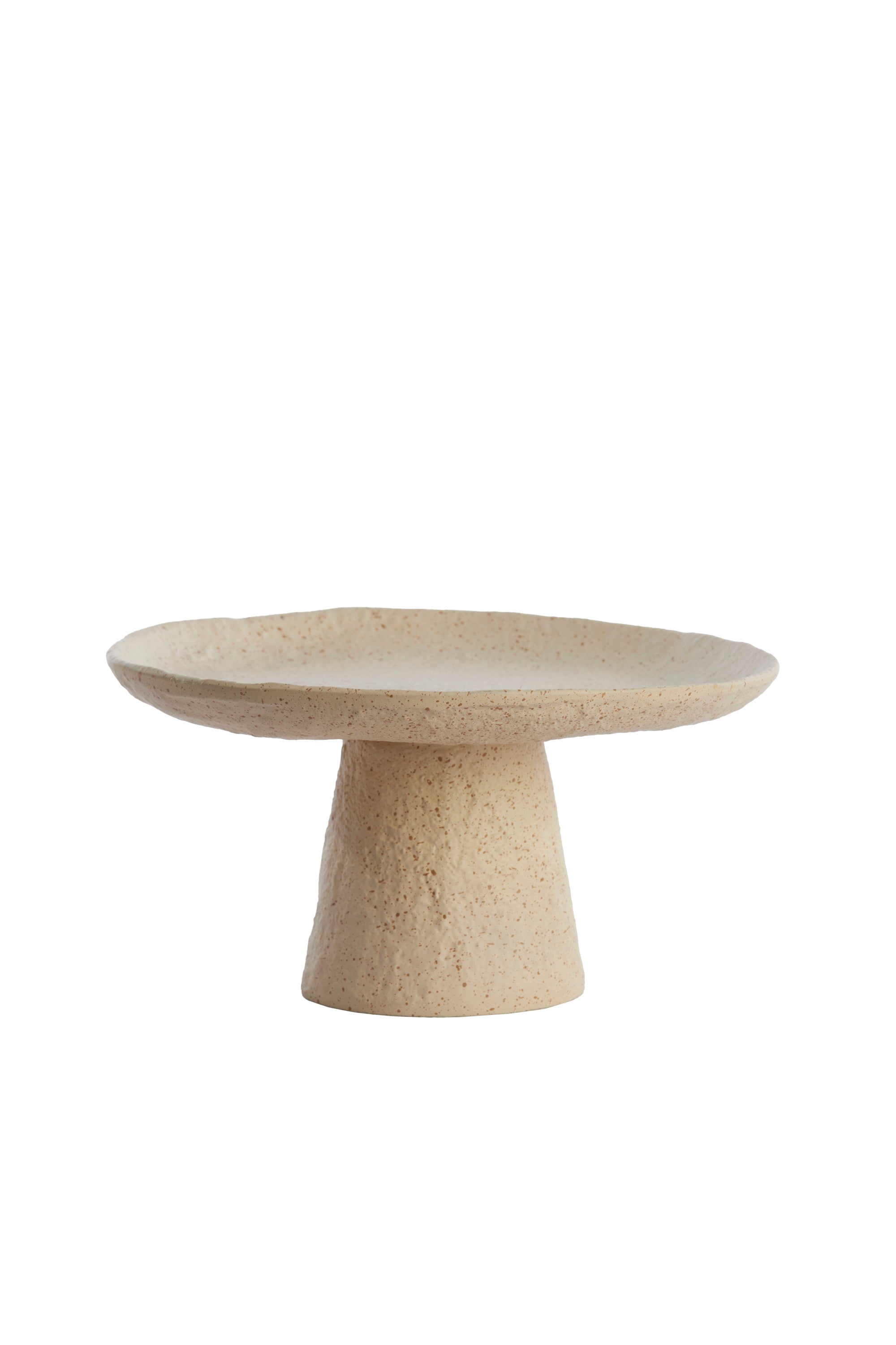 Ota Sand & Light Brown Spotted Metal Decorative Bowl on Stand 24.5cm
