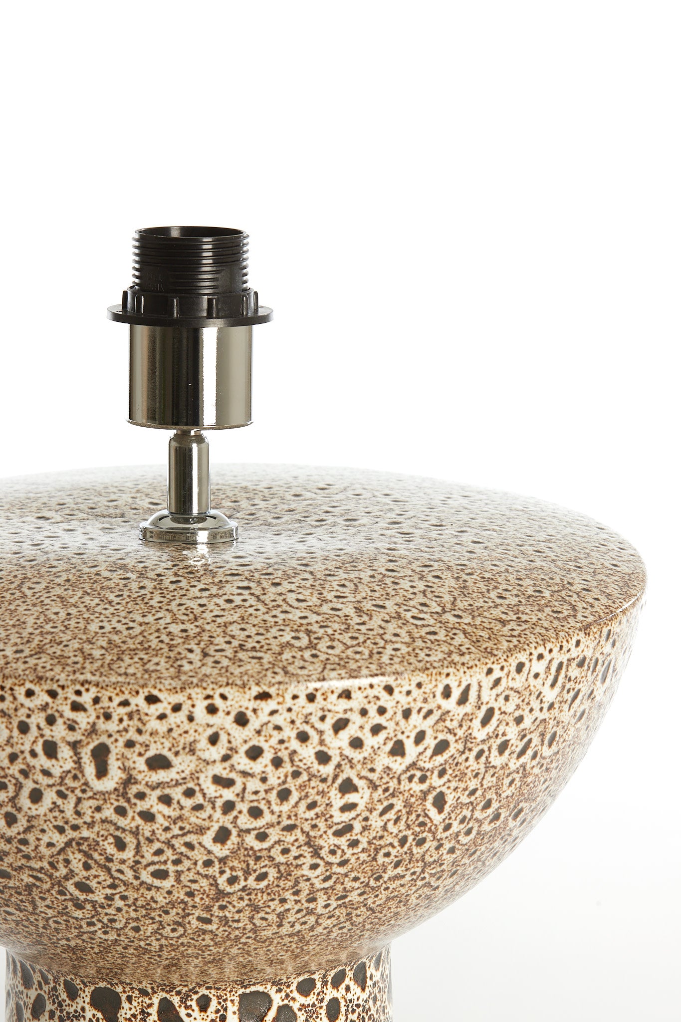 Yasur Cream Ceramic & Black Table Lamp Base 22cm