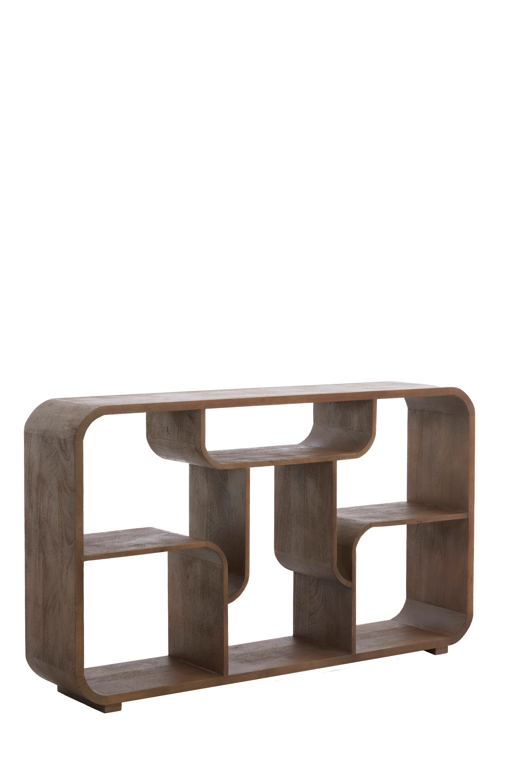 Labare Grey/Dark Brown Wood Open Display Unit 82cm