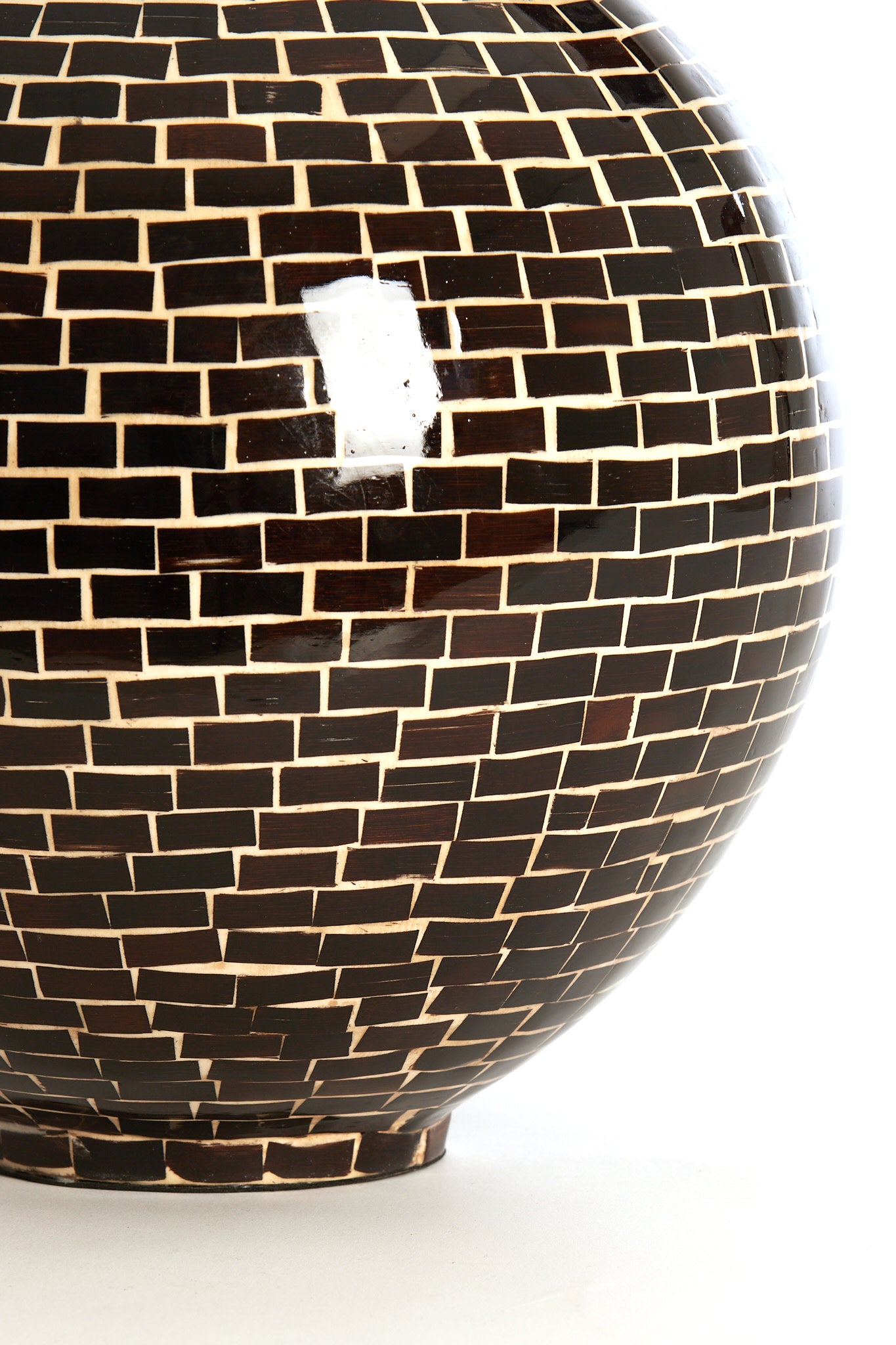 Elorza Dark Brown & Natural Bamboo Vase 35cm