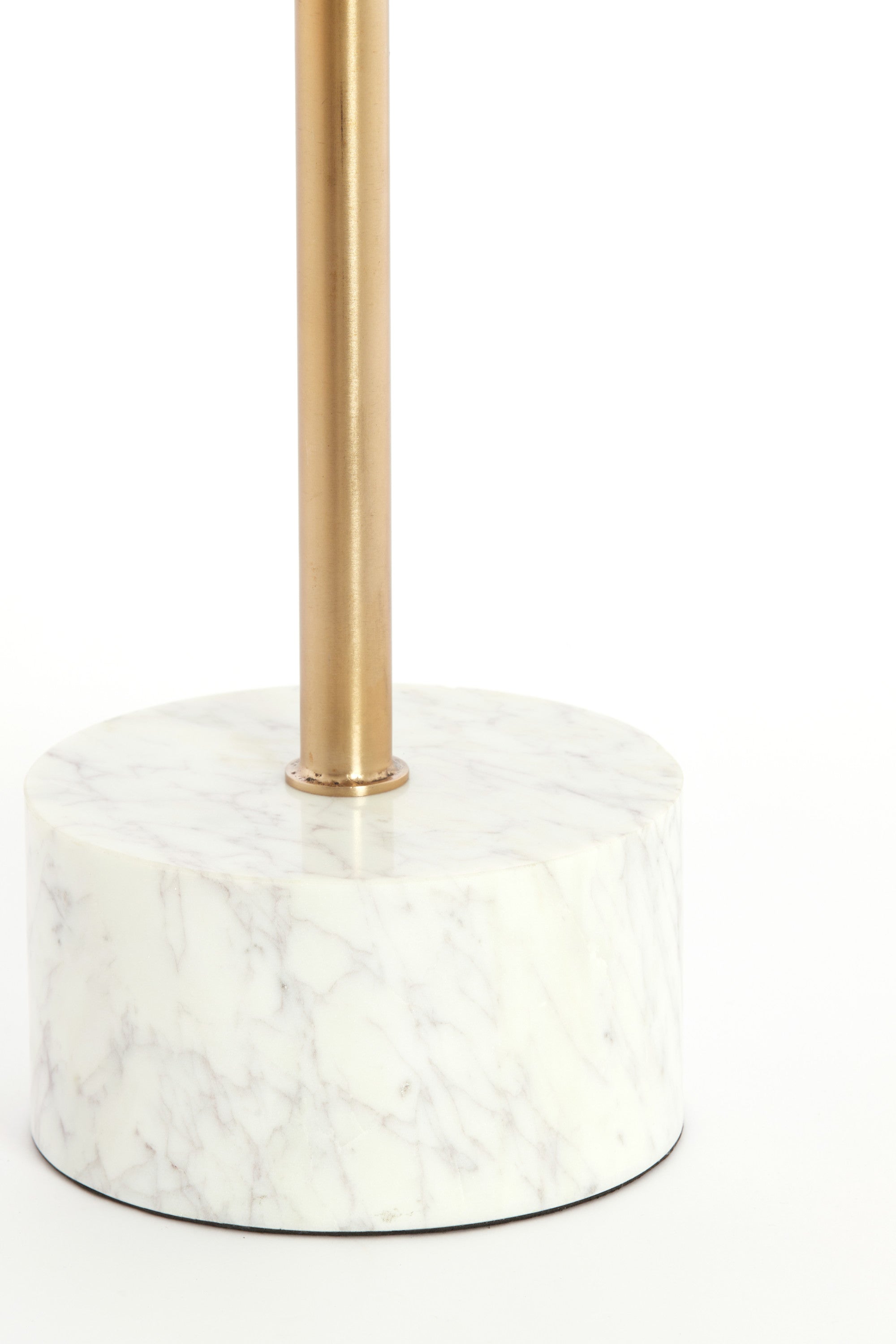 Civita White Marble & Antique Bronze Round Side Table 49cm