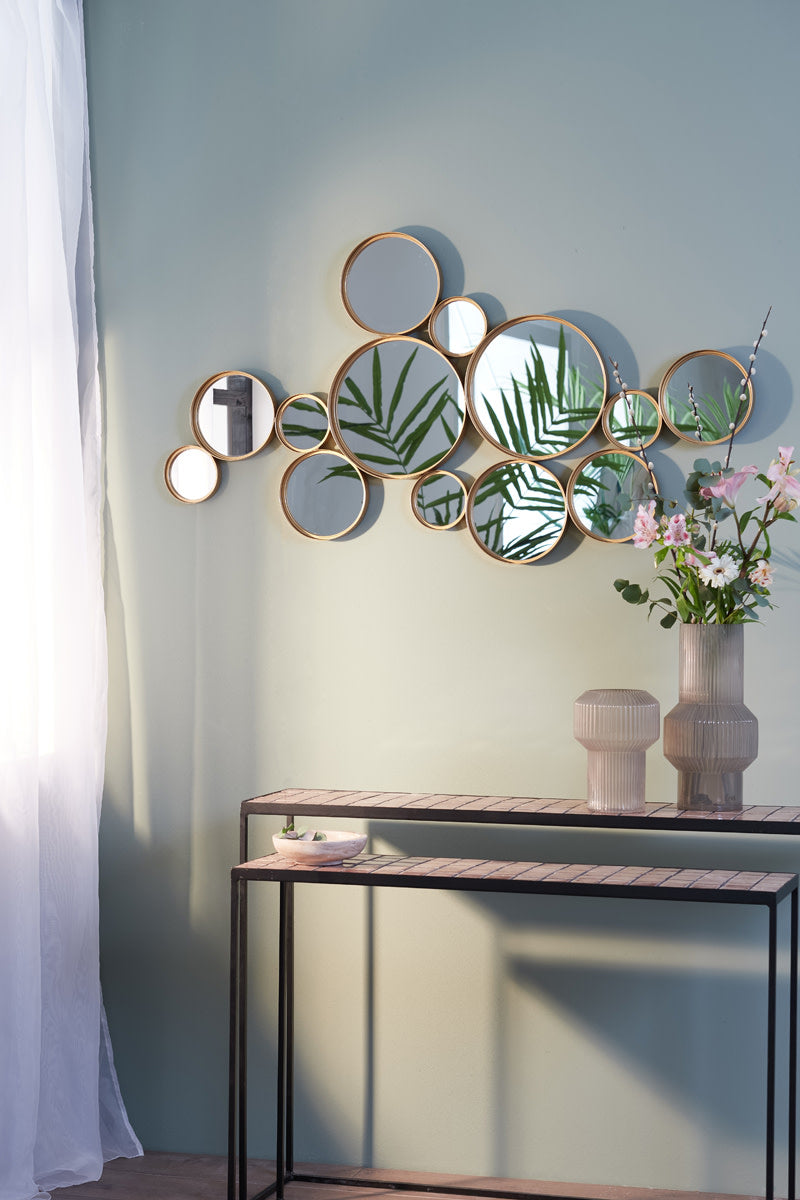 Cielo Circles Gold Metal Round Wall Mirror 64.5cm