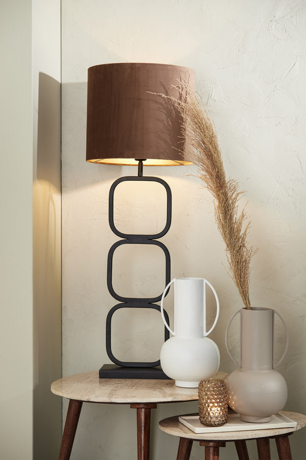 Lutika Matt Black Metal Table Lamp Base 69cm