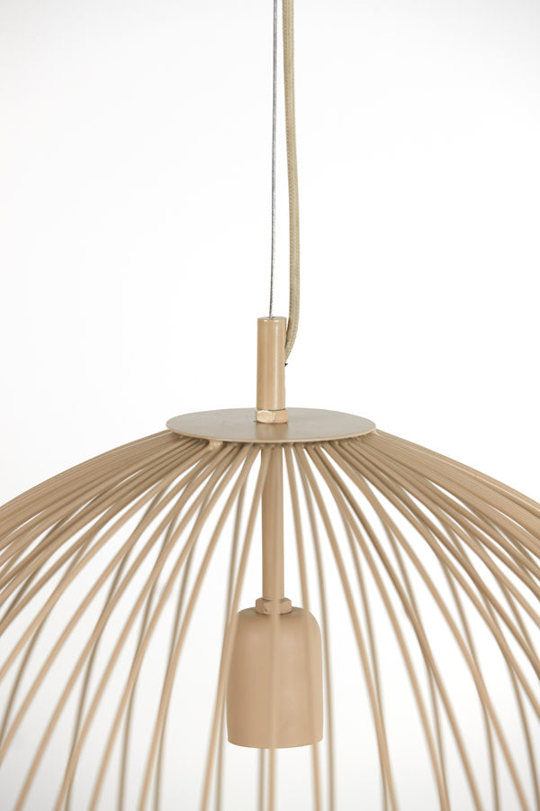 Rilana Matt Beige Metal Pendant Light 56cm